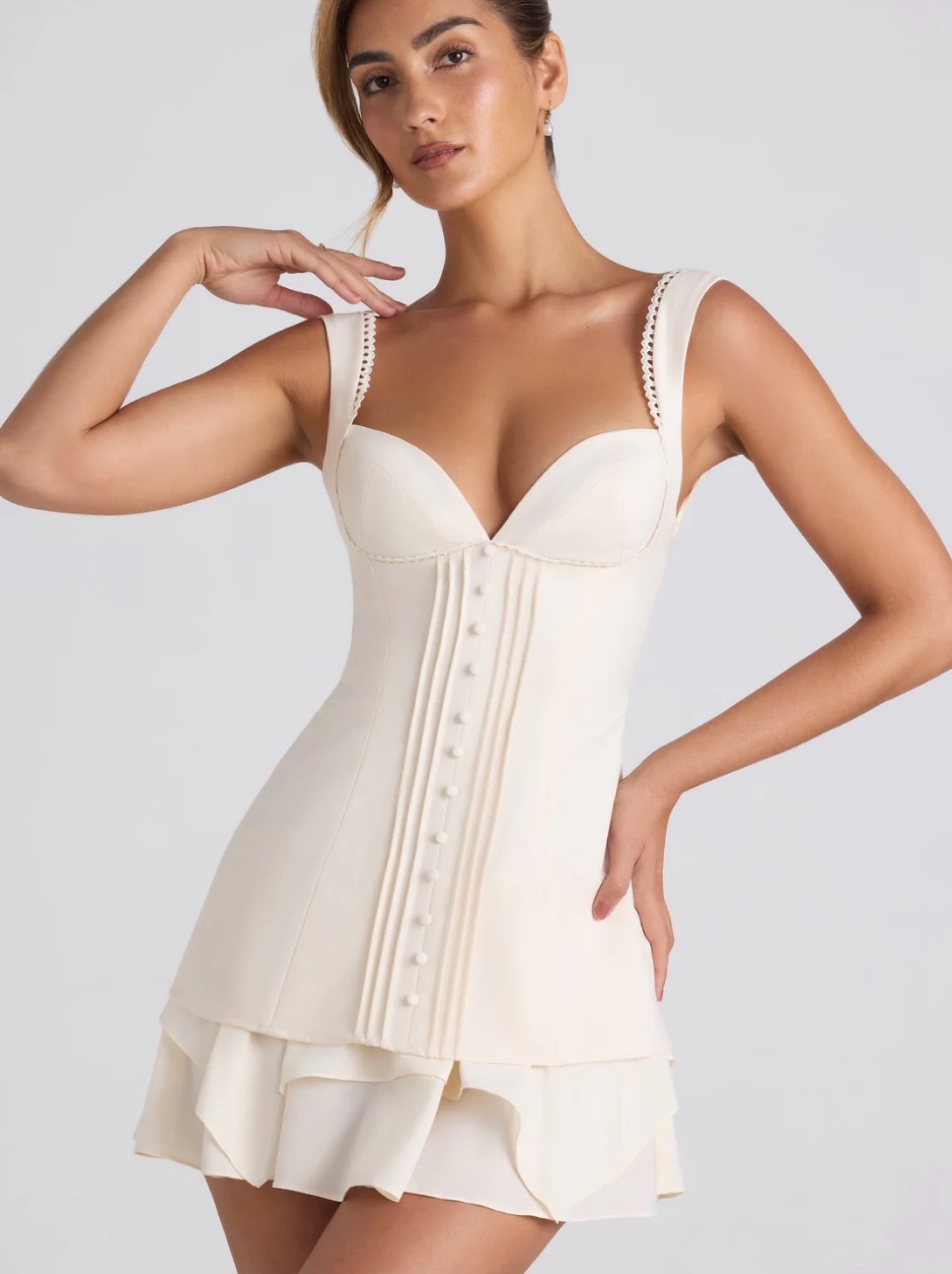 oh polly cream dress Oh Polly | Dresses | Oh Polly Cream Ivory Badie Sexy Bodycon Ruched Midi  Dress Date Night Glam 2