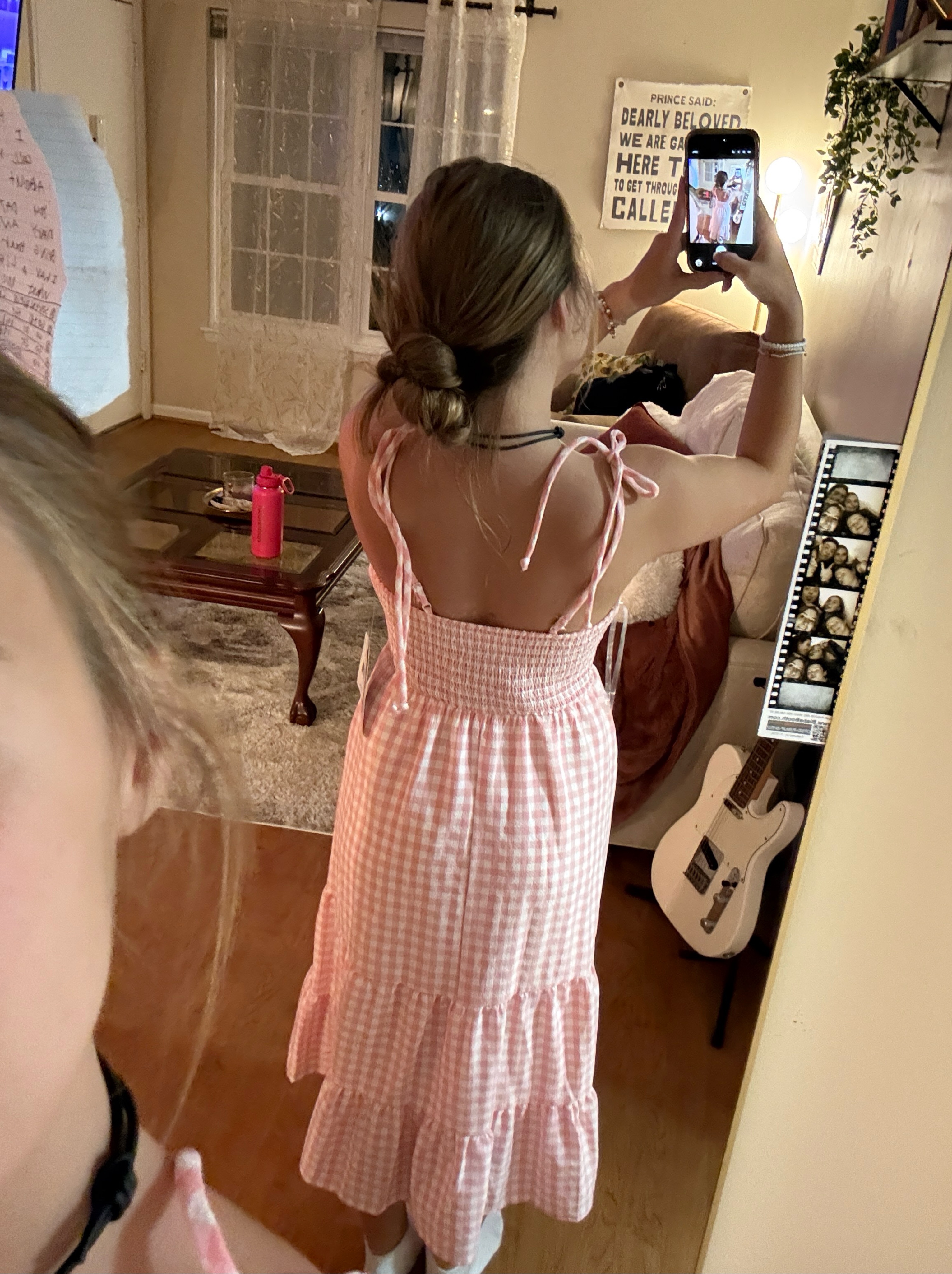 pink sun dress midi Rose Purple Halter Midi Summer Dress with Pockets Vintage Rose Purple / Large