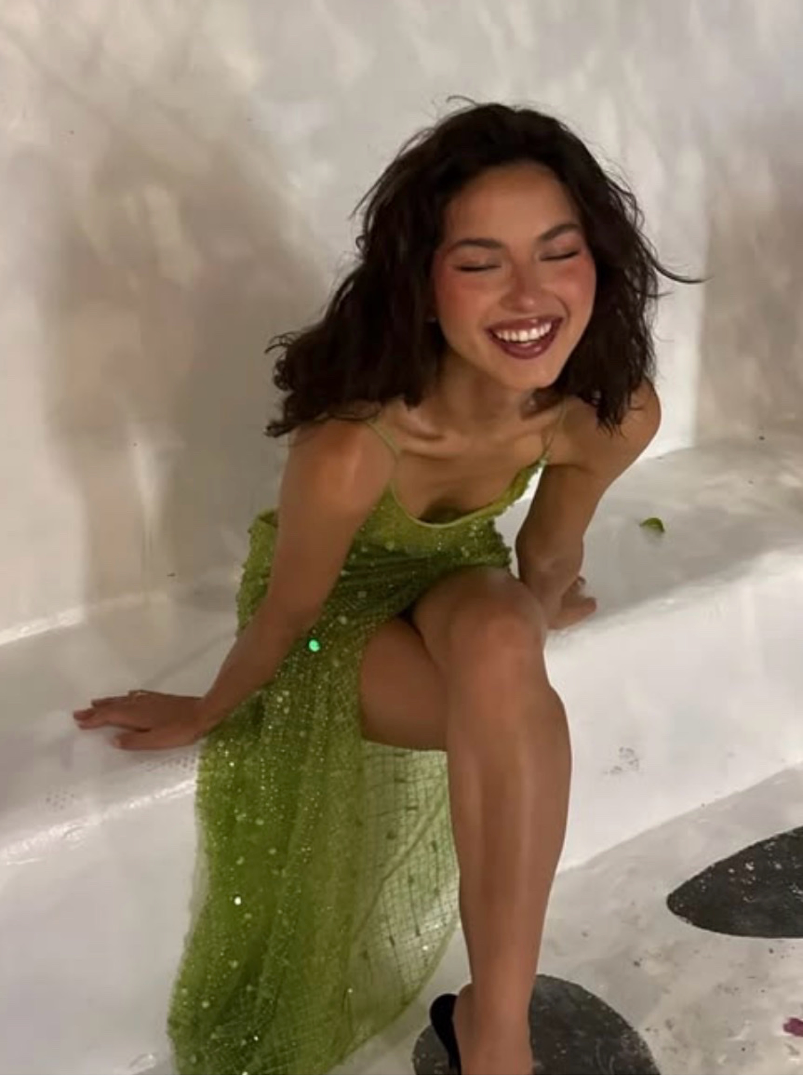 green eyelet beaded strap mini ibiza dress hyacinth house green eyelet beaded strap mini ibiza dress In Show Eyelet Mini Dress