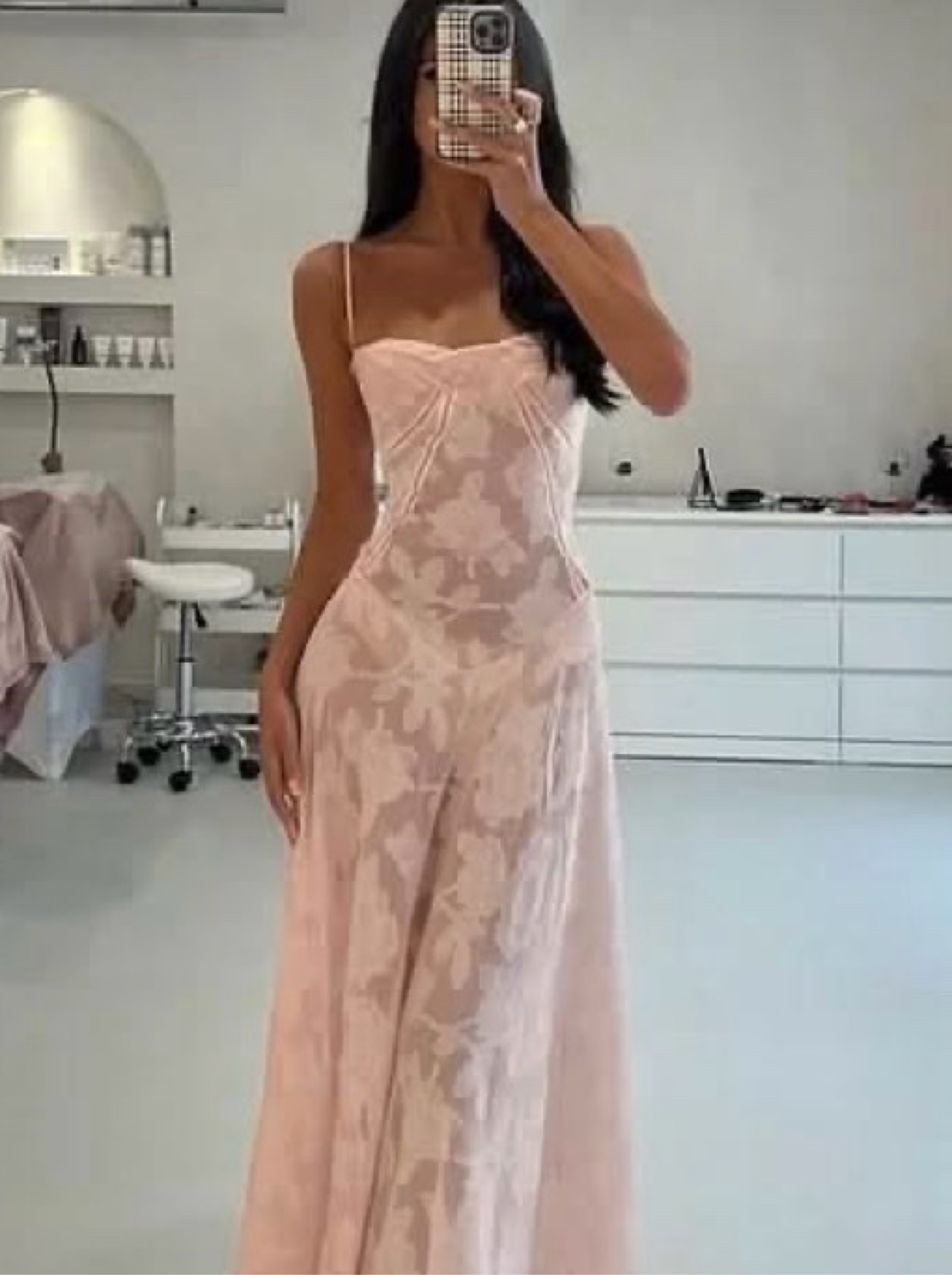 Blush Floral Long Dress - House of CB