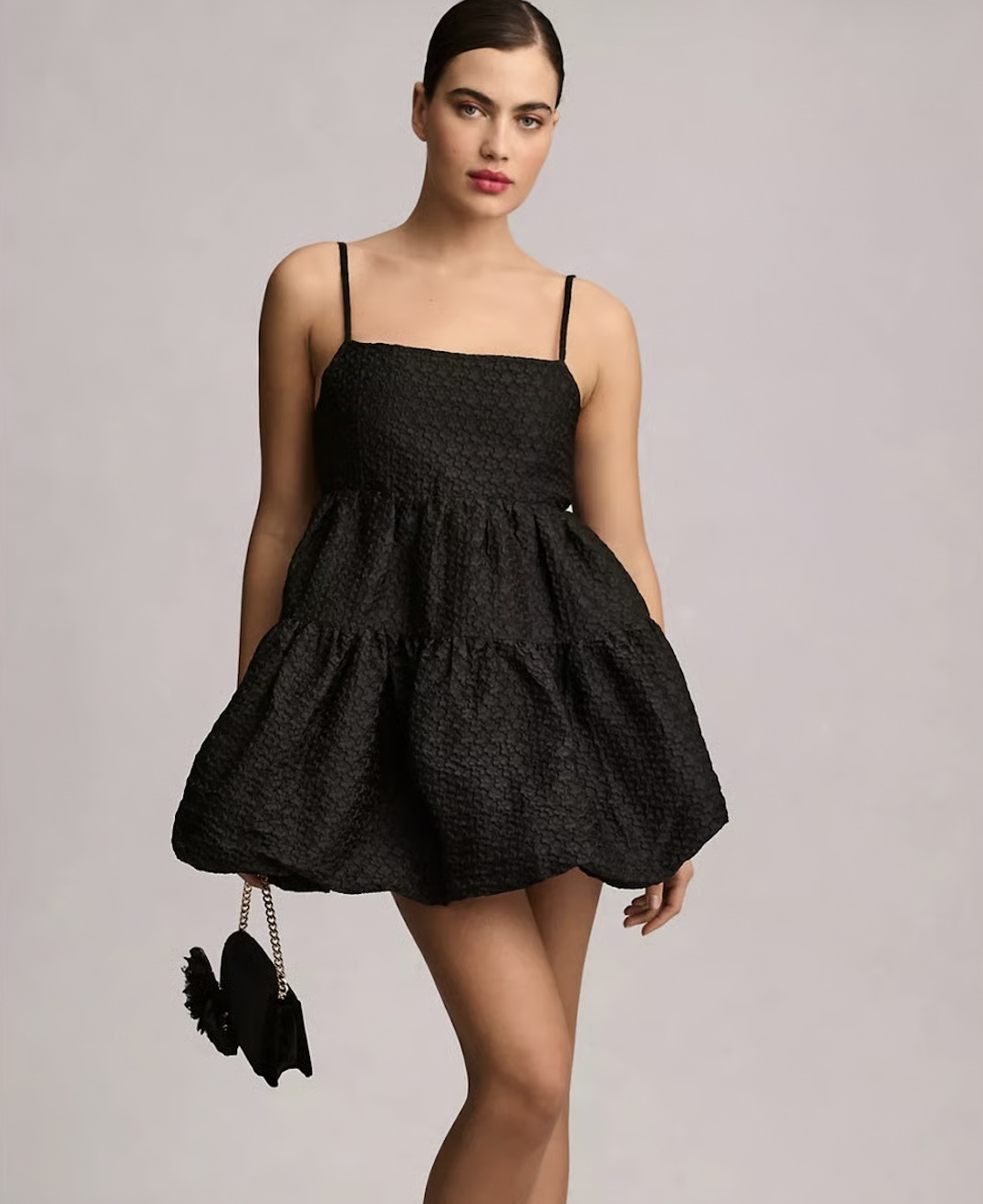 Aureta x Anthropologie Black Textured Mini Dress by Aureta x Anthropologie  - Pickle
