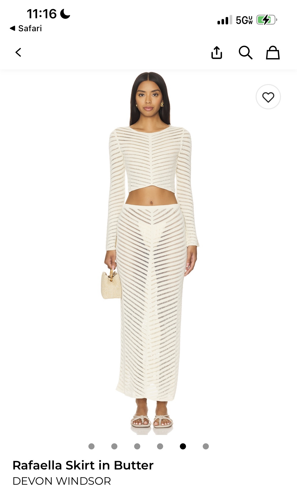 Devon Windsor long sleeve and maxi skirt beachy set white ish yellow
