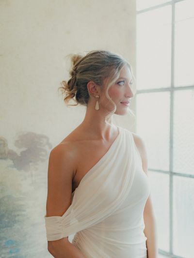 nude asymmetric draped neckline maxi dress from inthestyle Brown Draped Asymmetric Maxi Dress  Montsand