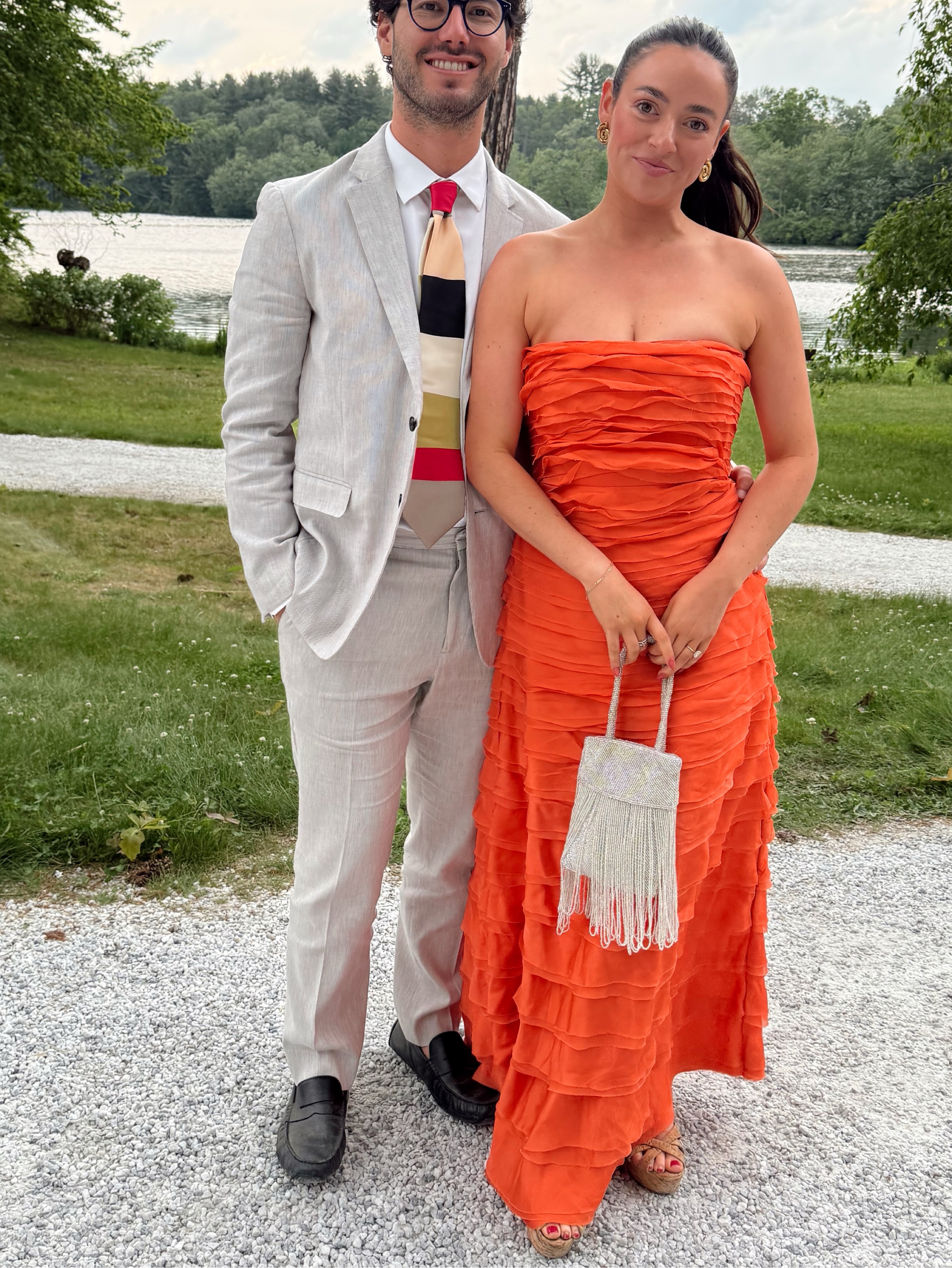 pepper orange dress Amur Pepper Layered Gown Dessert Sun by AMUR