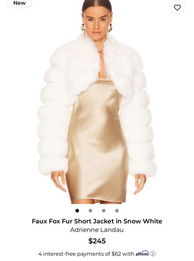 Adrienne Landau Snow White Faux Fox Fur Jacket by Adrienne Landau