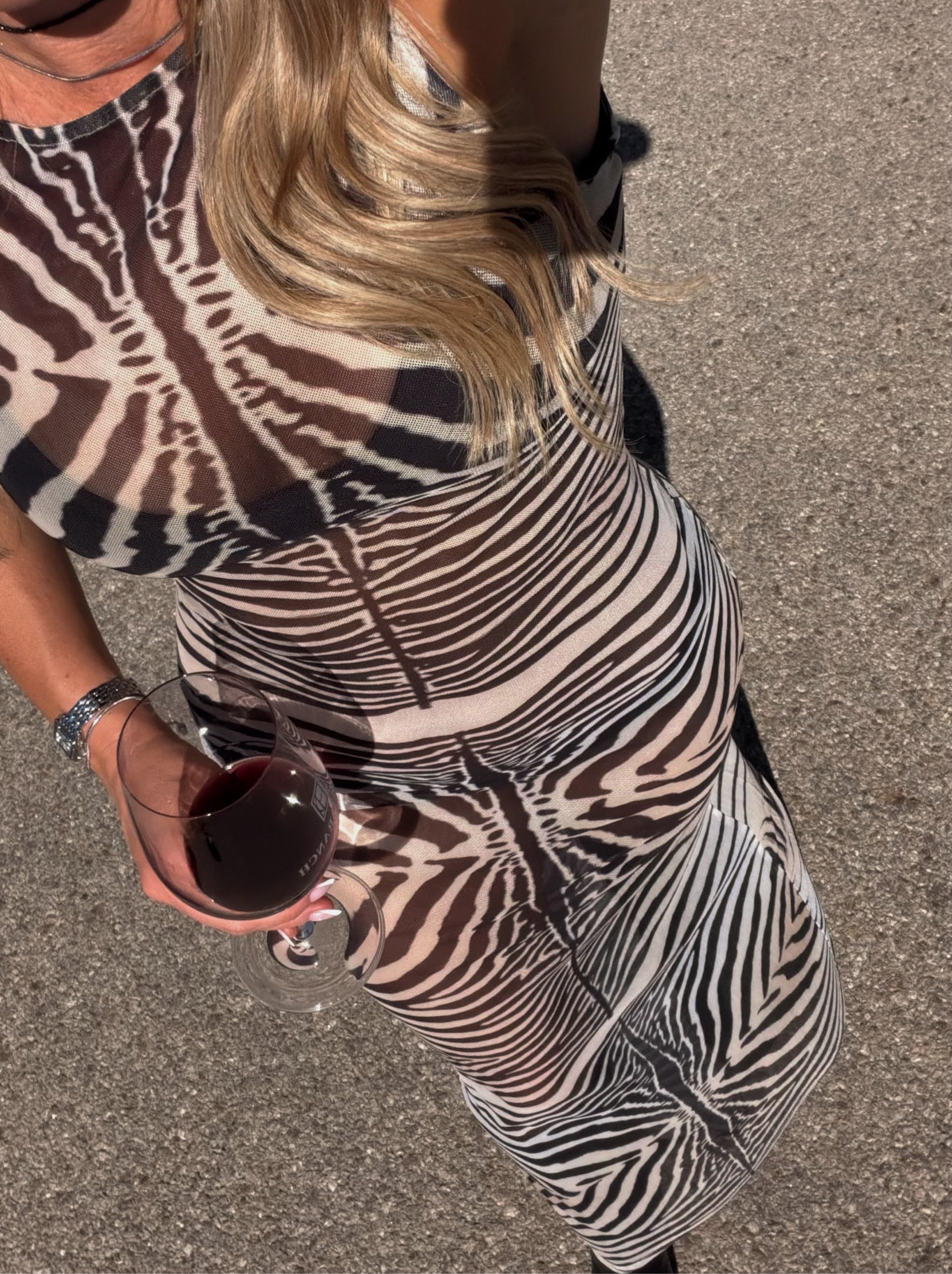 zebra sheer dress Zebra Print Cowl Neck Sheer Split Maxi Dress