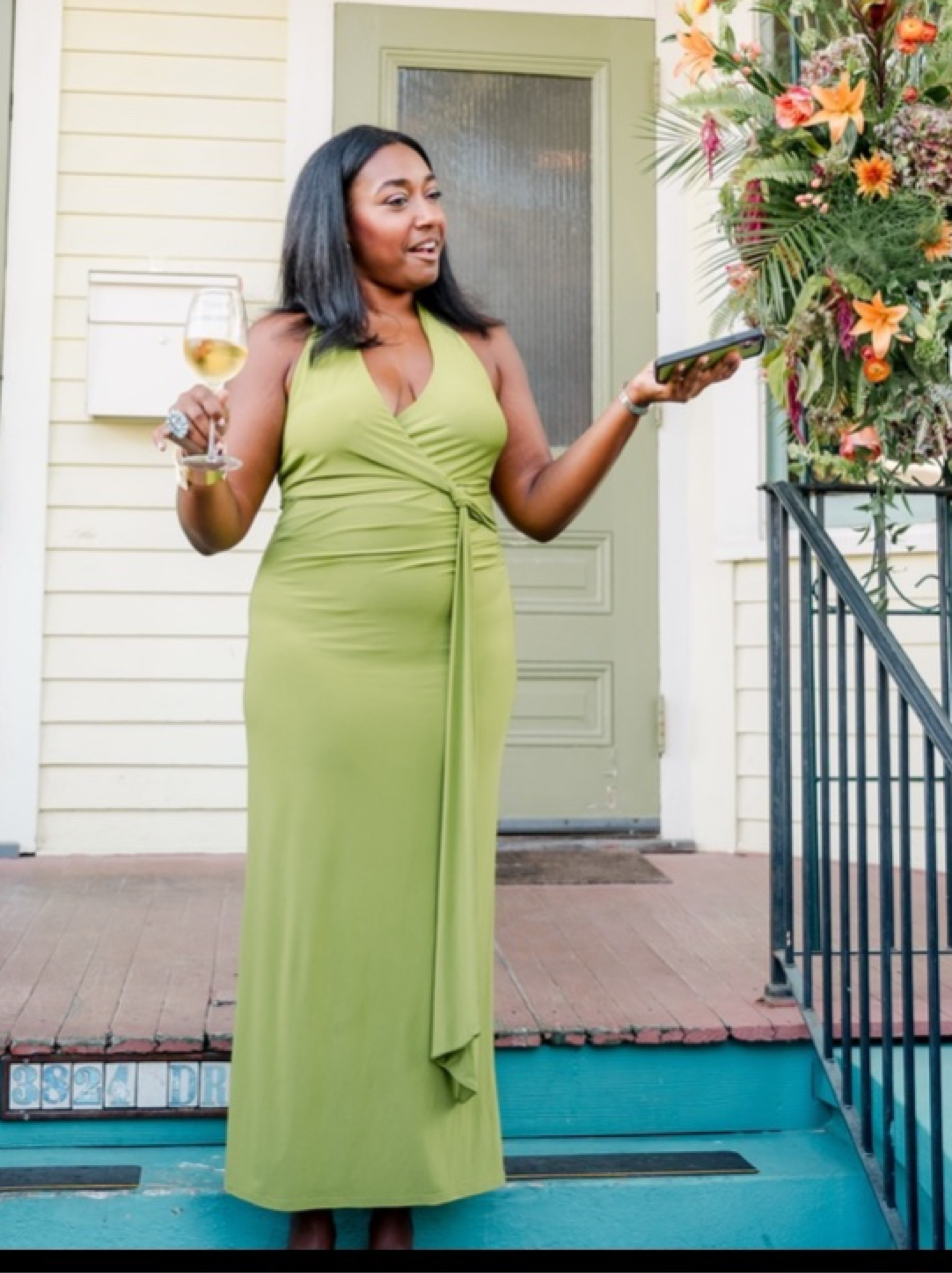Lime Green Halter Midi Dress by ASOS Design - Pickle Lime Green Halter Midi Dress by ASOS Design - Pickle