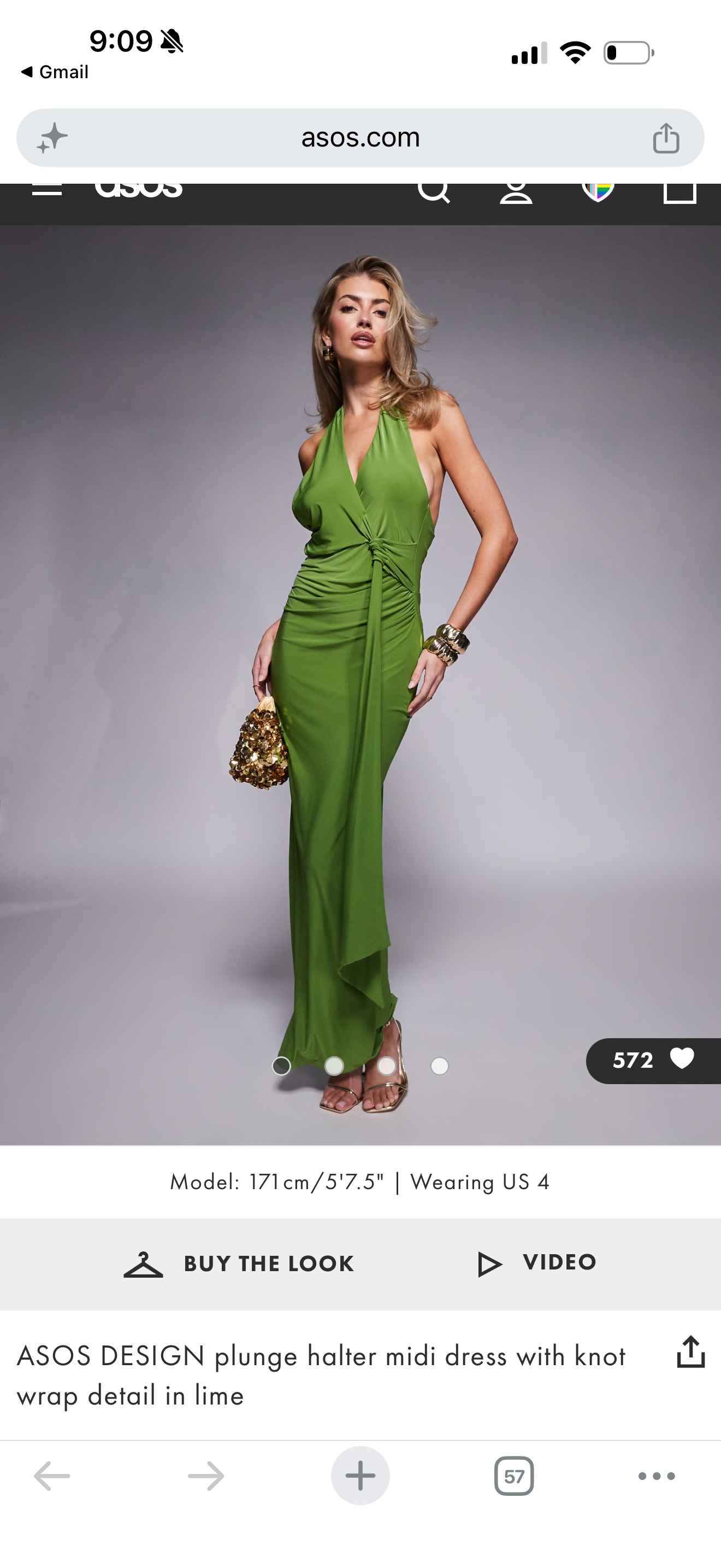 Lime Green Halter Midi Dress by ASOS Design - Pickle