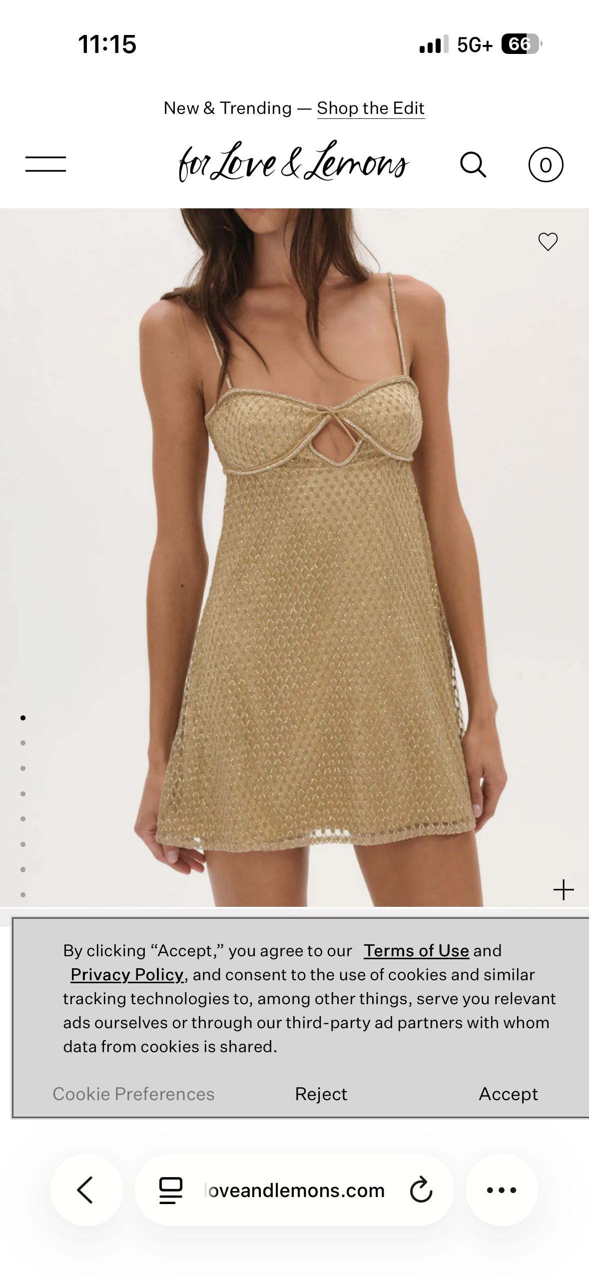 For Love and Lemons Gold Slip Dress by For Love & Lemons - Pickle