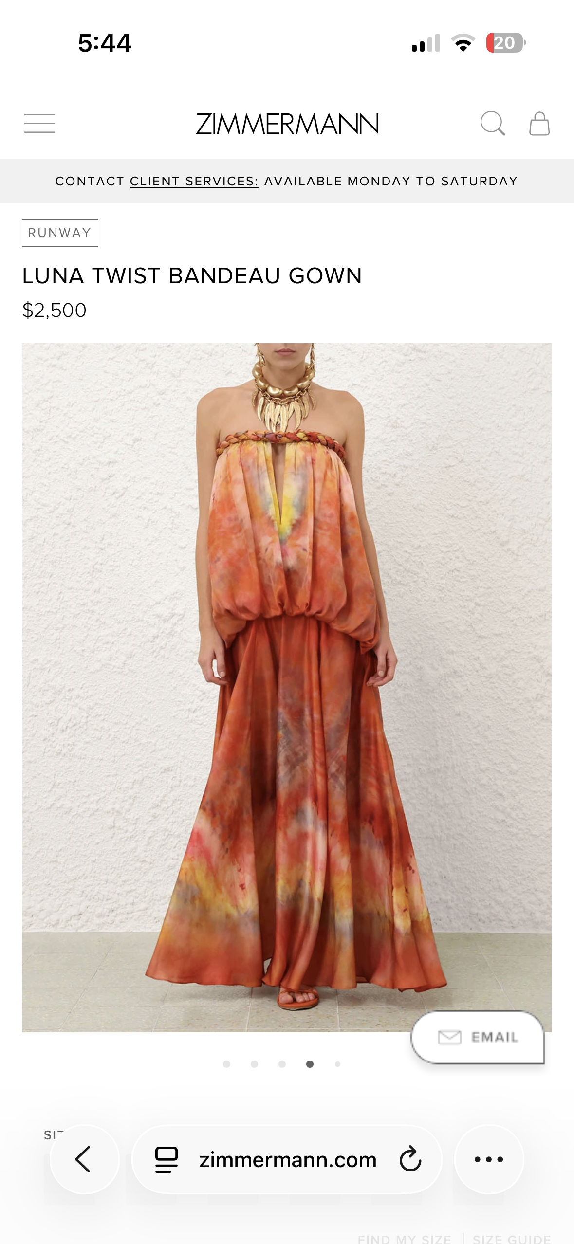 lunaさま専用　Dress Production Zimmermann luna twist bandeau gown REPLICA by Zimmermann - Pickle