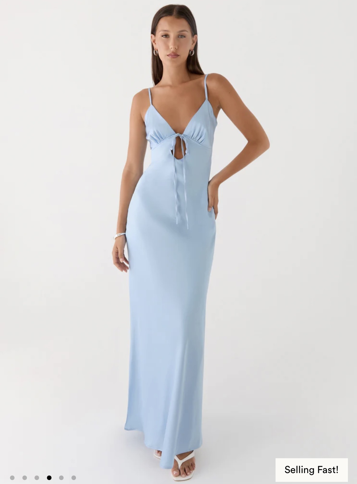 NWT Flora Satin Maxi Dress - Ice Blue by Peppermayo - Pickle NWT Flora Satin Maxi Dress - Ice Blue by Peppermayo - Pickle