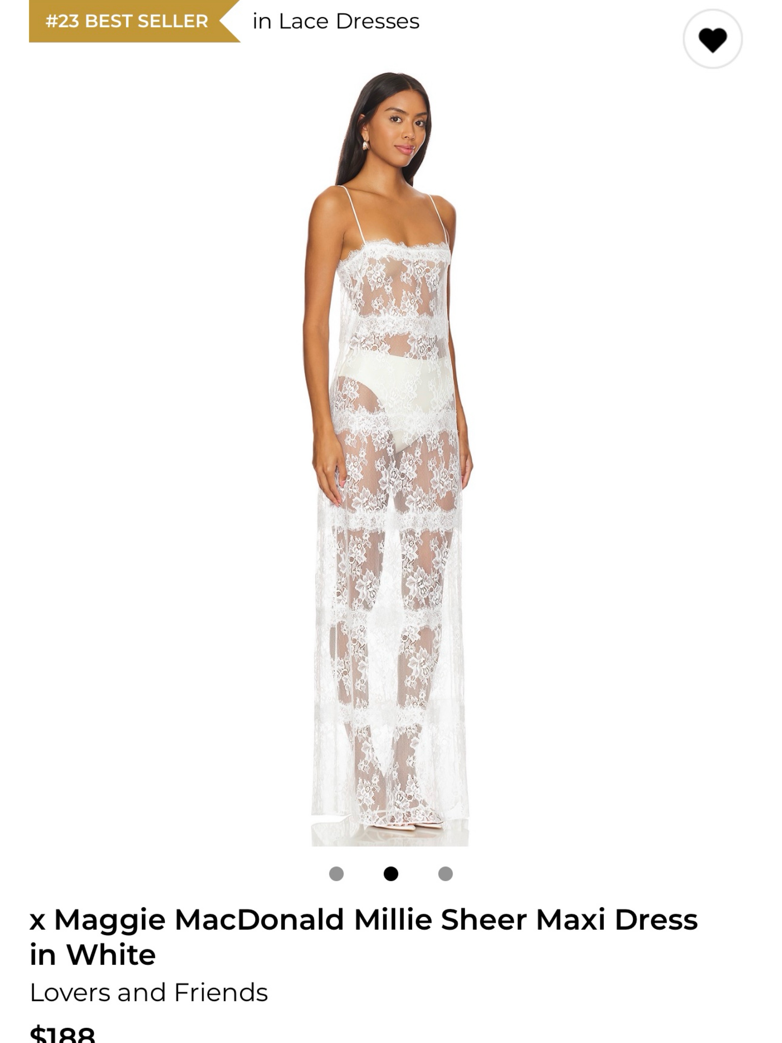 Lovers & Friends White Lace Sheer Maxi Dress by Lovers + Friends