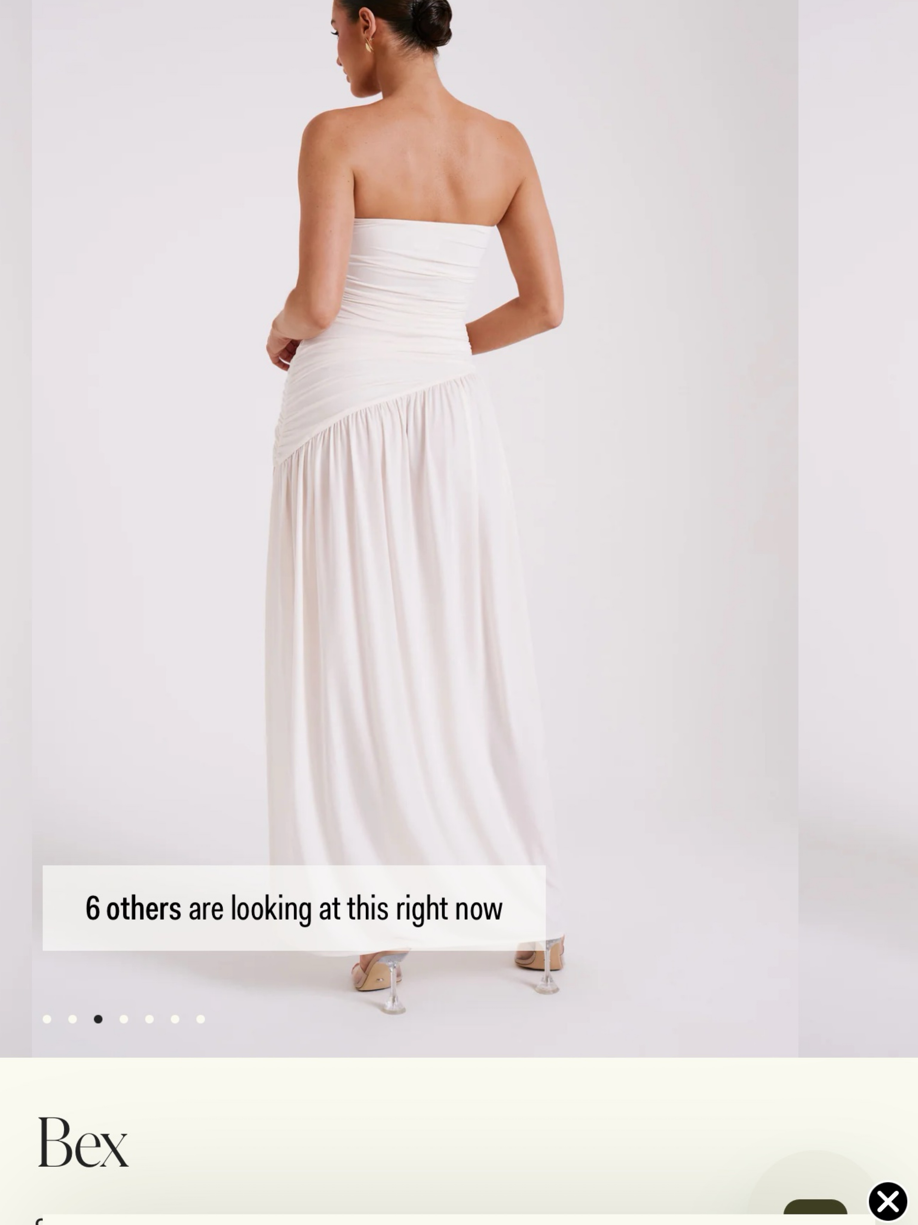 strapless slinky maxi dress with split Meshki Bex Strapless Slinky Maxi Dress with A Split