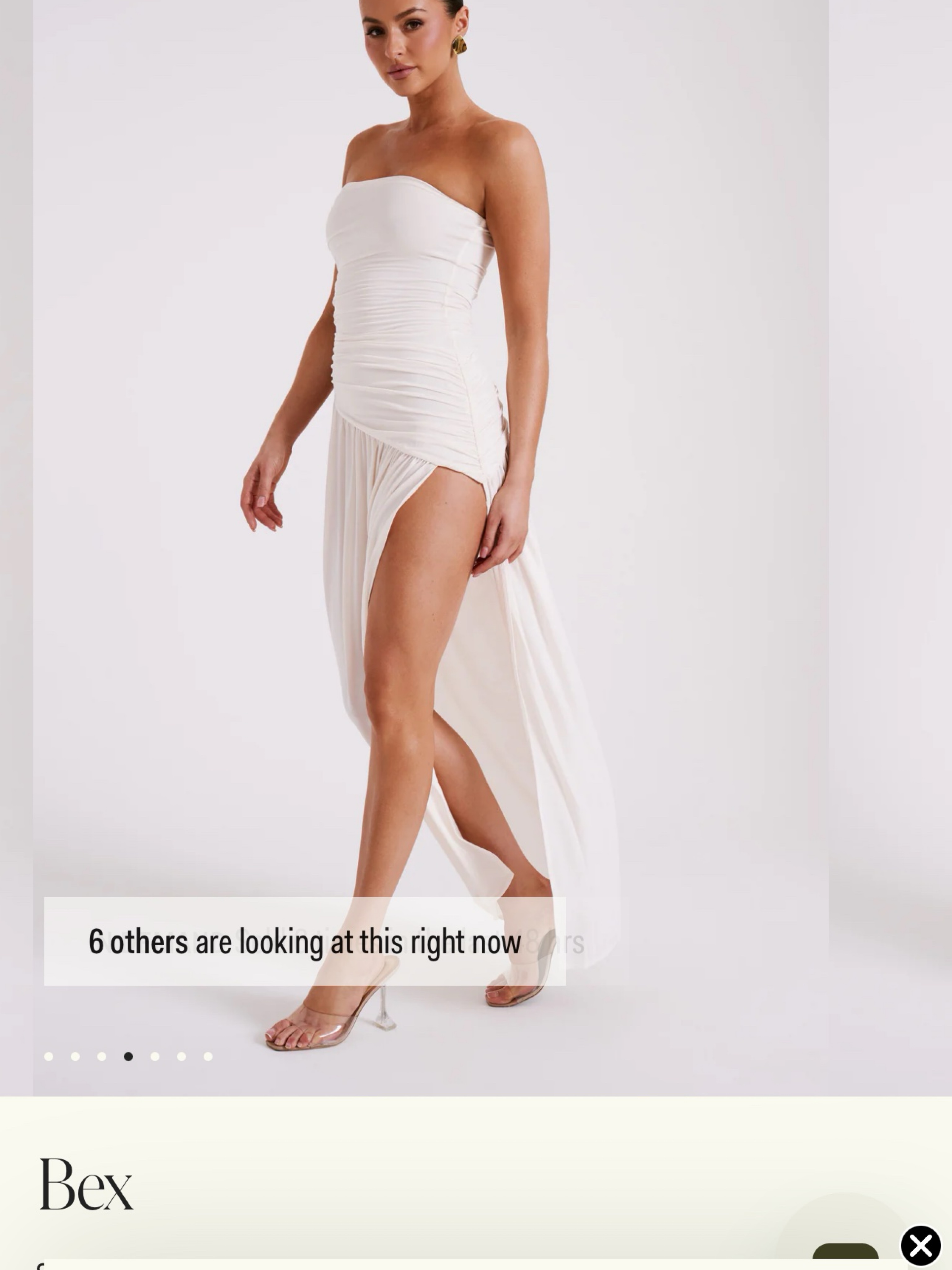 strapless slinky maxi dress with split Meshki Bex Strapless Slinky Maxi Dress With Split - Ivory by Meshki