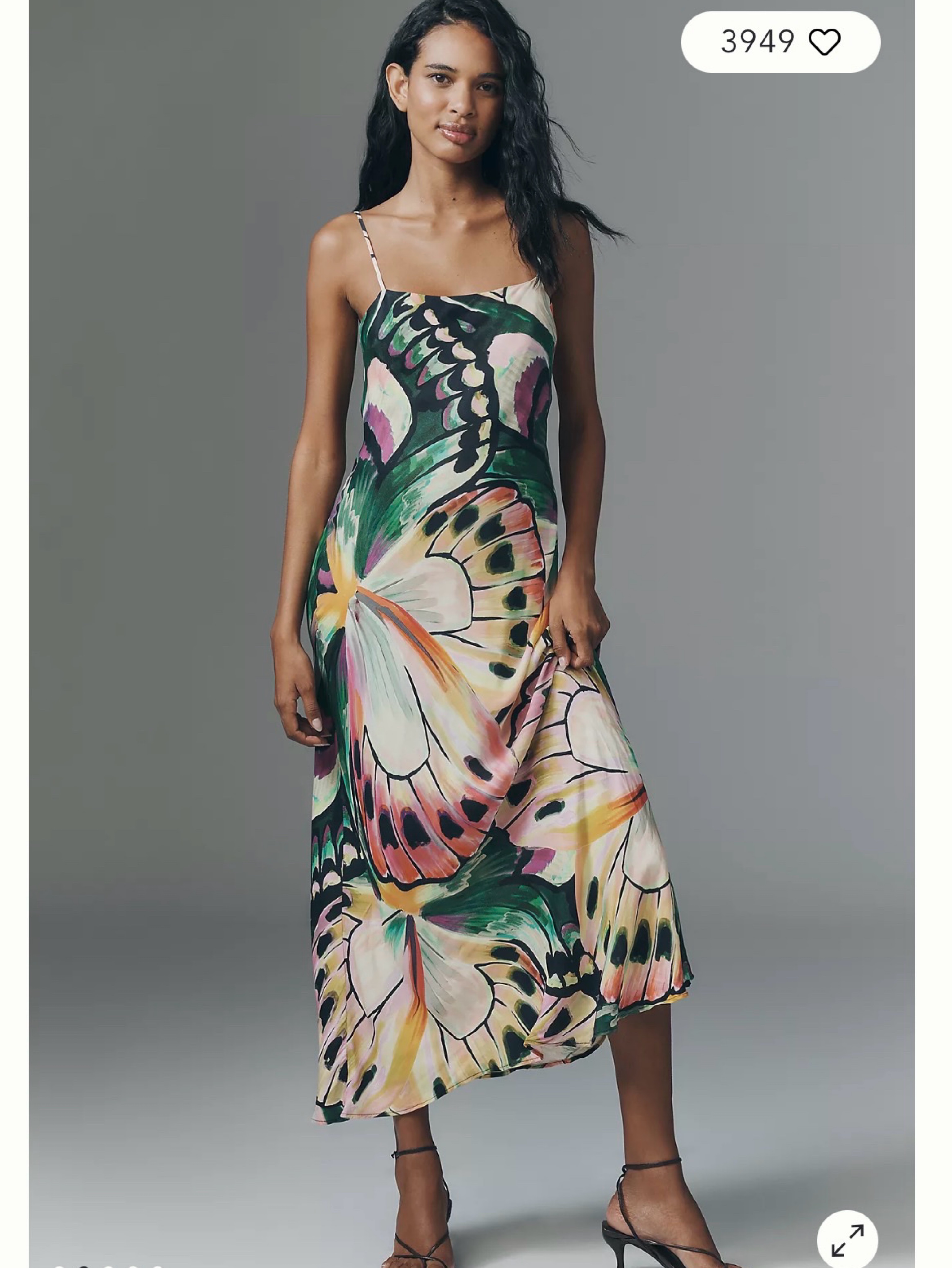 butterfly print midi dress Colette Organic Cotton Midi Dress: Butterfly Print Summer Sundress, Custom Made