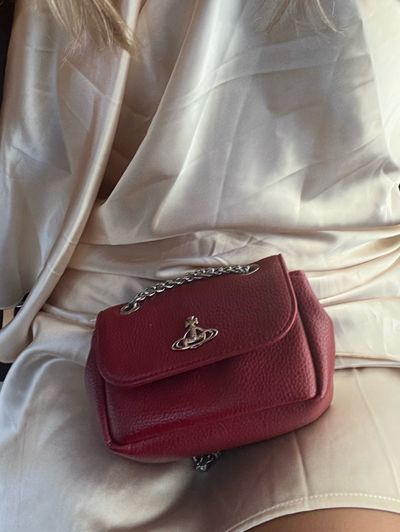Vivvivienne Westwood Burgundy Leather Crossbody Bag by Vivienne