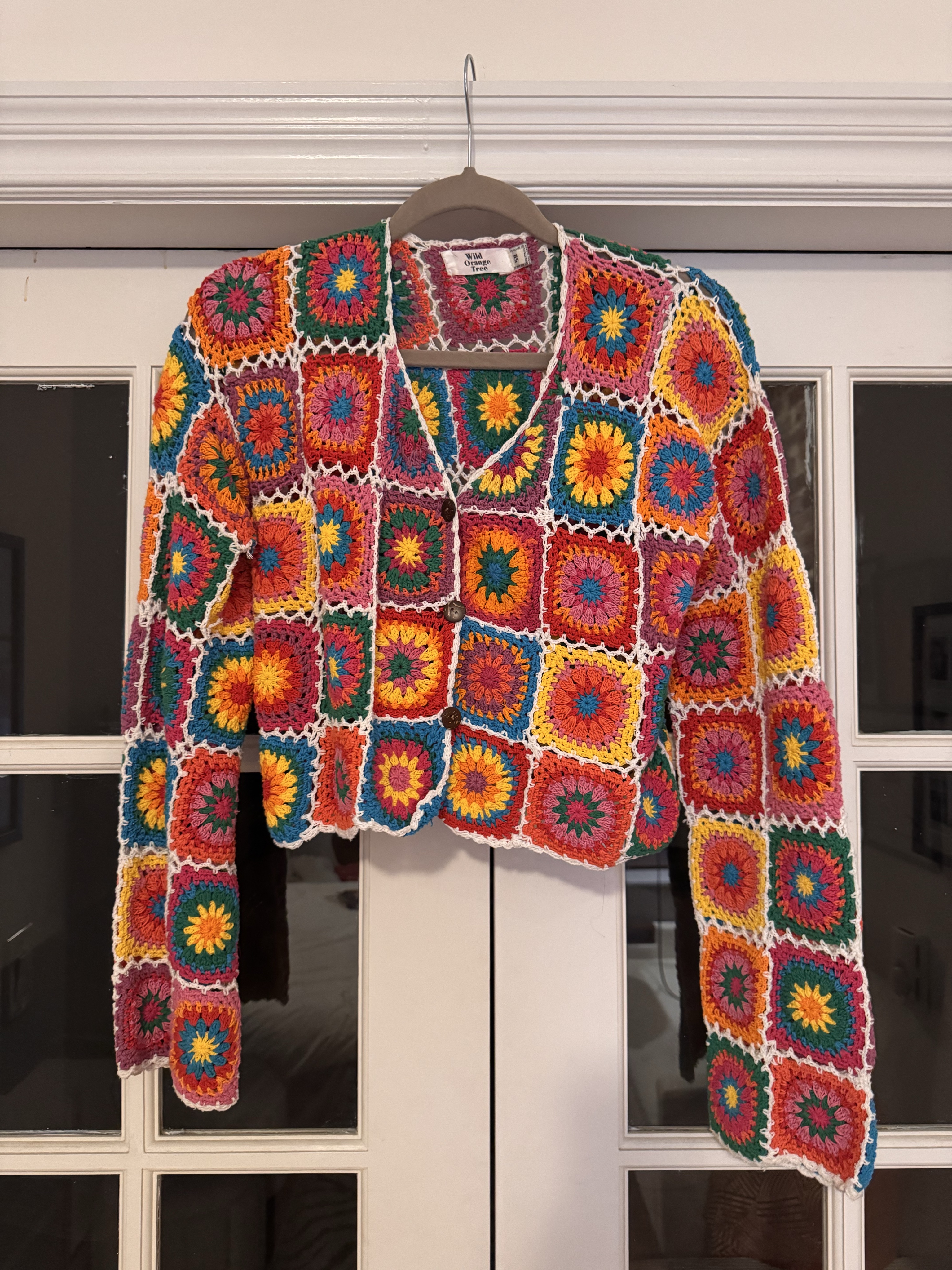 Rainbow Granny Square Handmade Cardigan