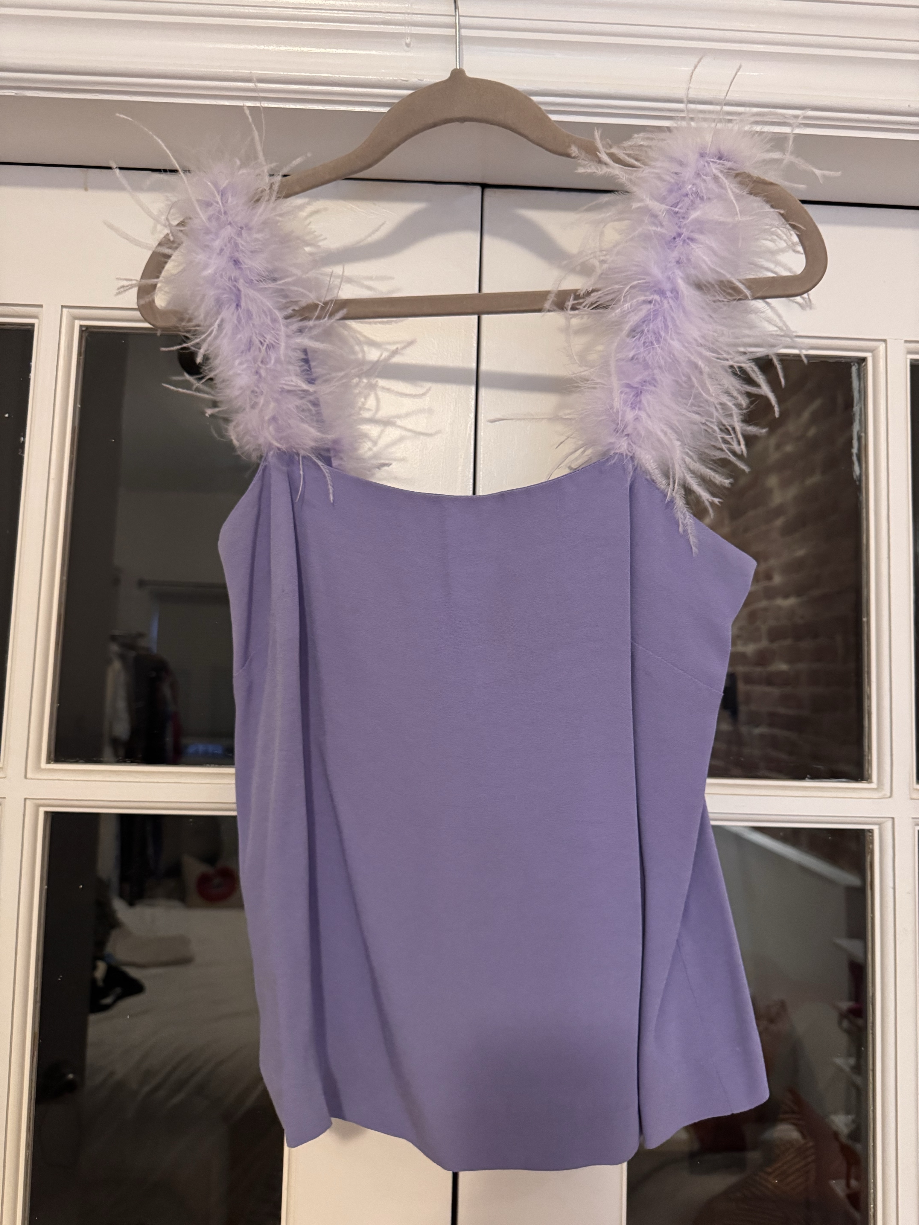 STAUD Purple Feather Strapped Tank