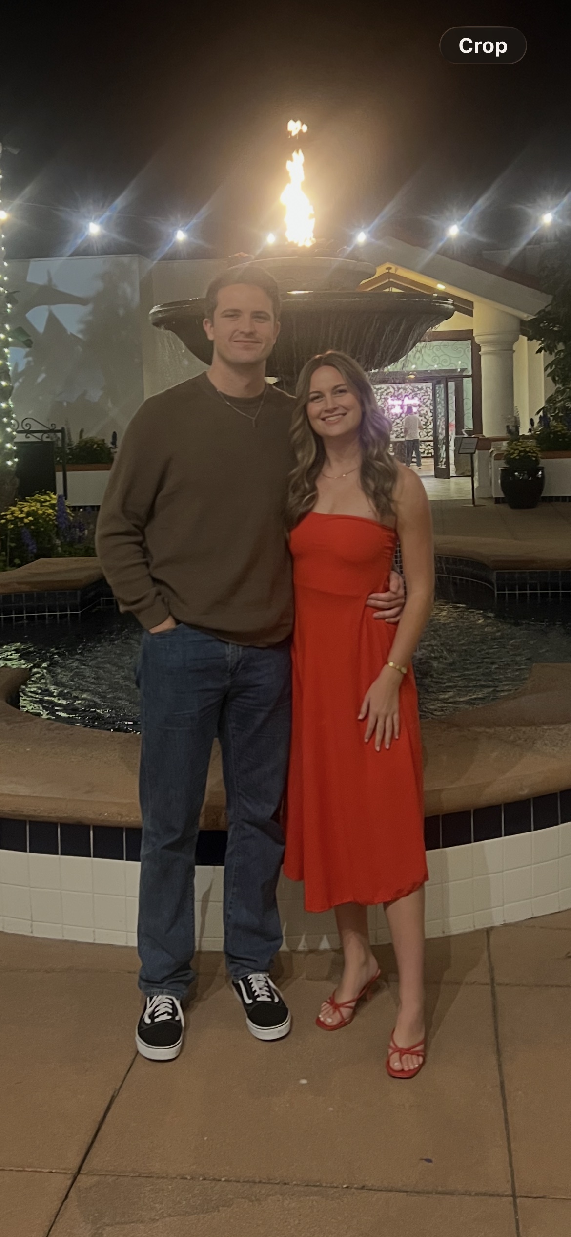 Red Strapless Midi Dress