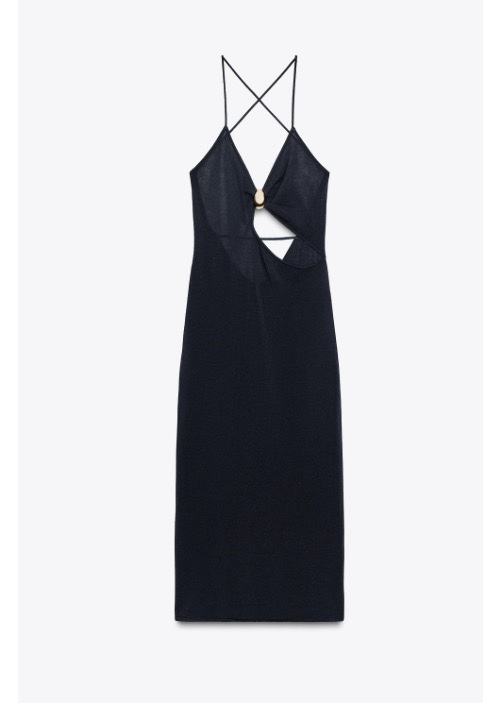zara cut out blue dress NWT ZARA Cotton Blend Openwork Embroidered Mini Dress Blue 3311/665 XS S M  L XL