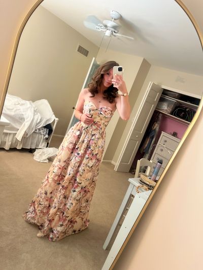 Lulus Floral Jacquard Bustier Maxi Dress by Lulus | Pickle