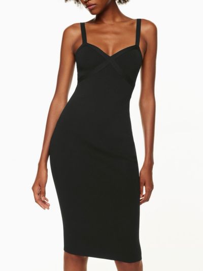 aritzia black bodycon dress Contour Crew Longsleeve Maxi Dress
