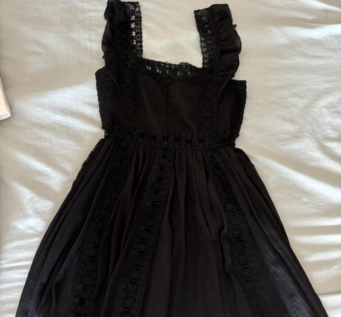 free people lace dress black Pre-Owned A-Line Mini Dress- Size Small Cranberry Collective Boutique Adjustable shoulder straps Free People lace halterneck mini