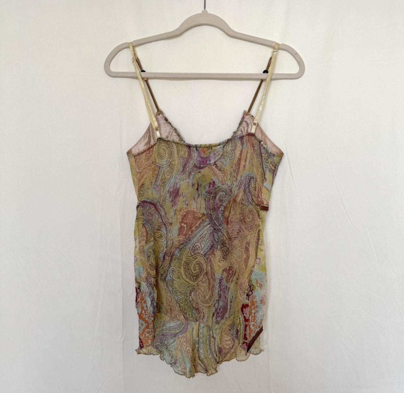 トップス FENDI 2004 Beaded Floral Tank top Y2K Vintage Y2K Multi-Colored Paisley Beaded Flower Tank Top by
