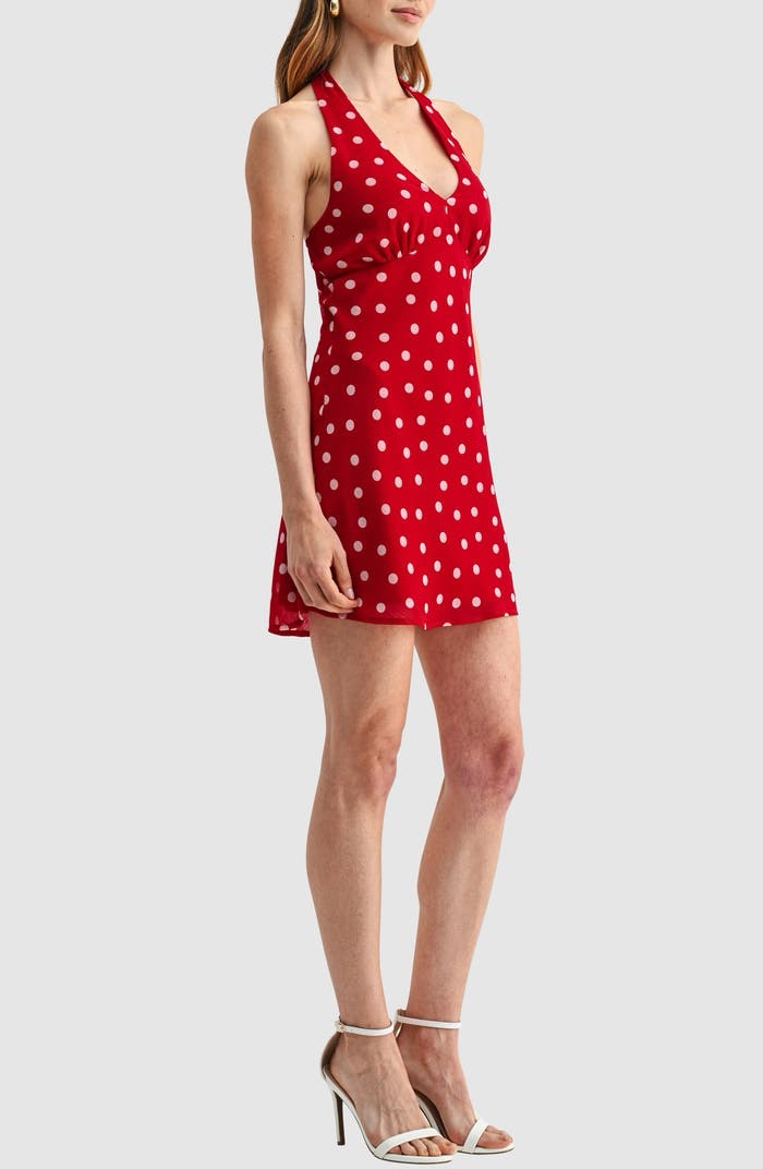 NORDSTROM - Red Polkadot Halter mini dress with Neck scarf by All In favor - Pickle NORDSTROM - Red Polkadot Halter mini dress with Neck scarf by All In favor - Pickle