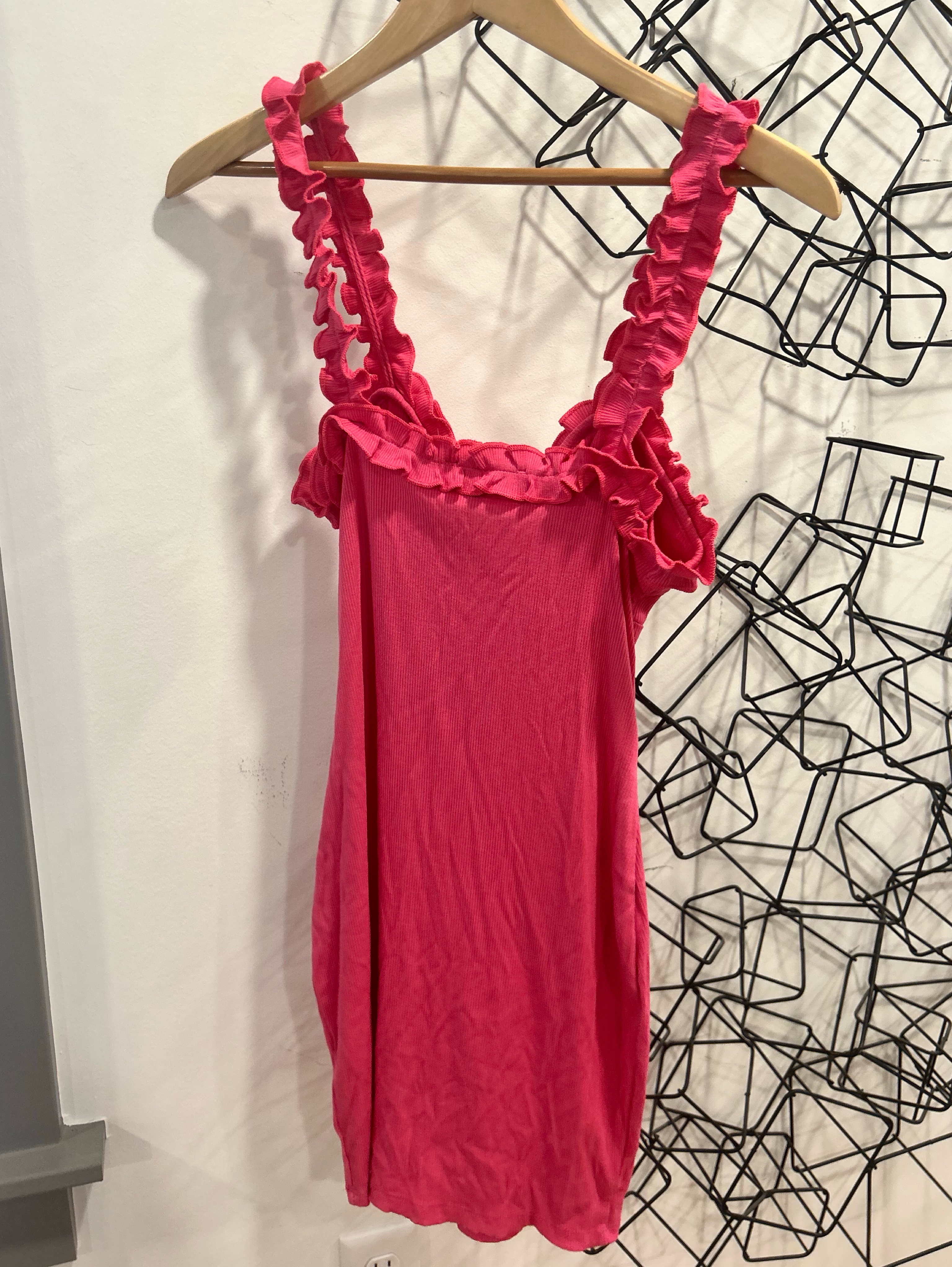 hot pink lulus dress Lulus | Hot Pink Satin Square Neck Mini Dress | Womens | Large (Available in S, M)