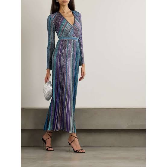 Missoni Metallic V-Neck Maxi Dress by Missoni - Pickle Missoni Metallic V-Neck Maxi Dress by Missoni - Pickle