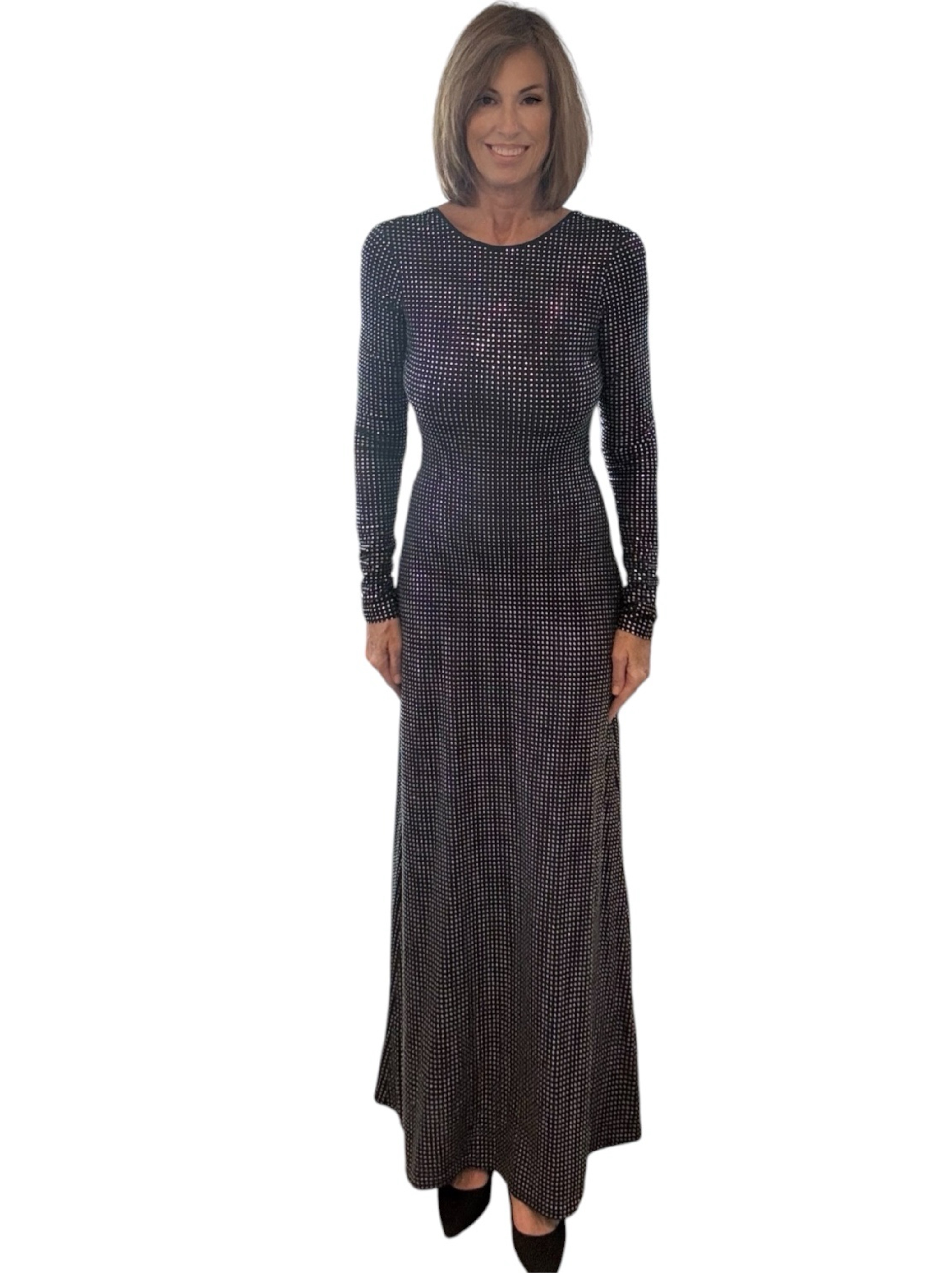 WeWoreWhat Backless Gown Crystal Spandex Size 4 NWT