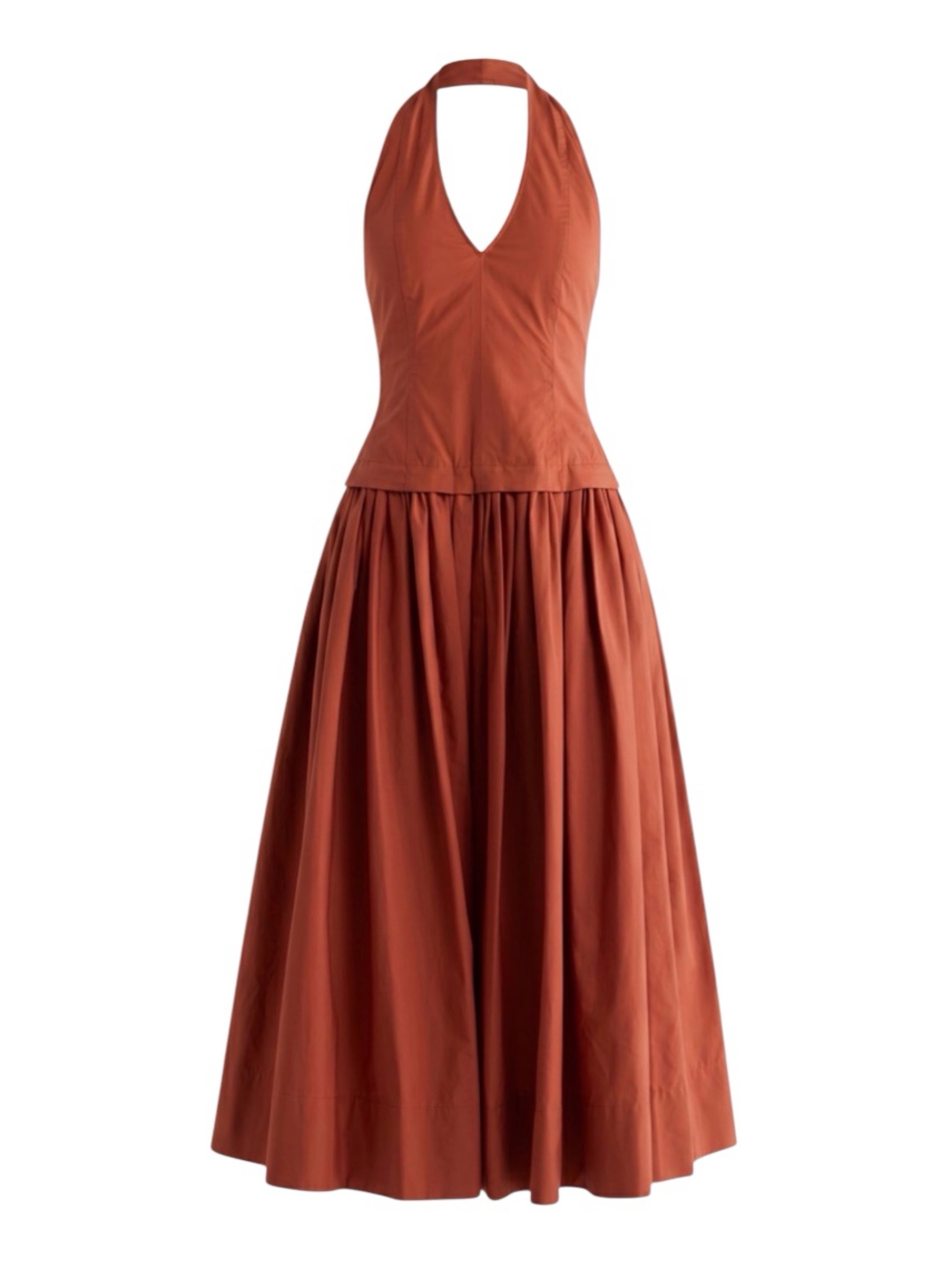 A.L.C. Nora Halter Cotton Midi Dress