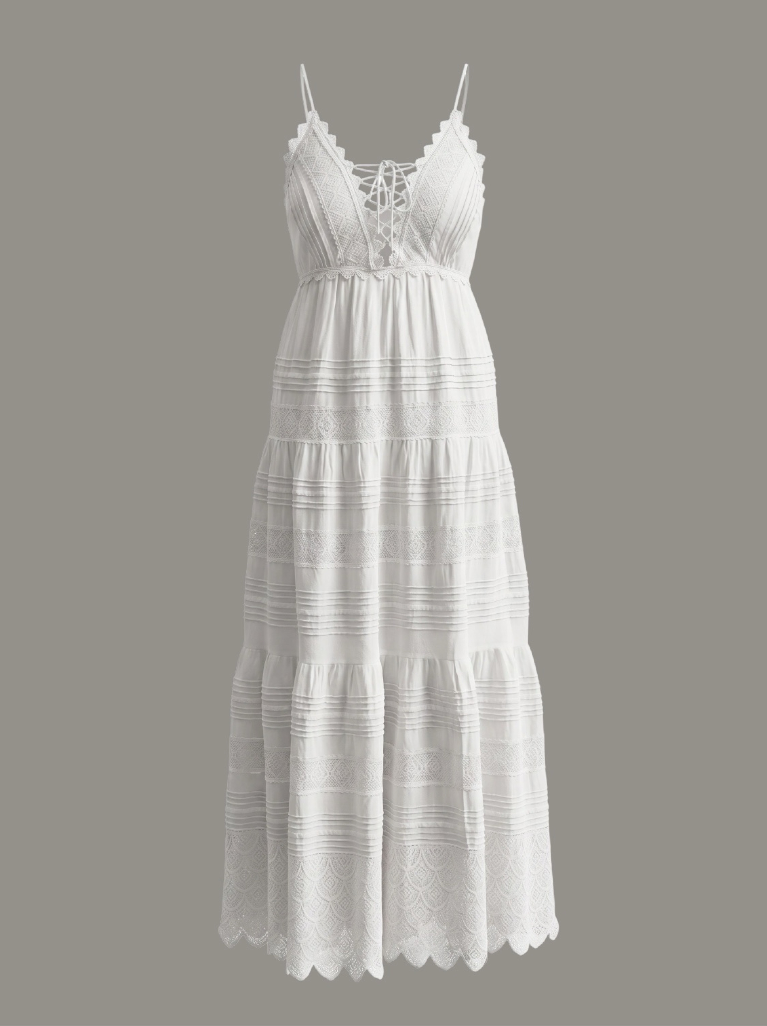 LoveShackFancy Terria White Eyelet Maxi Dress