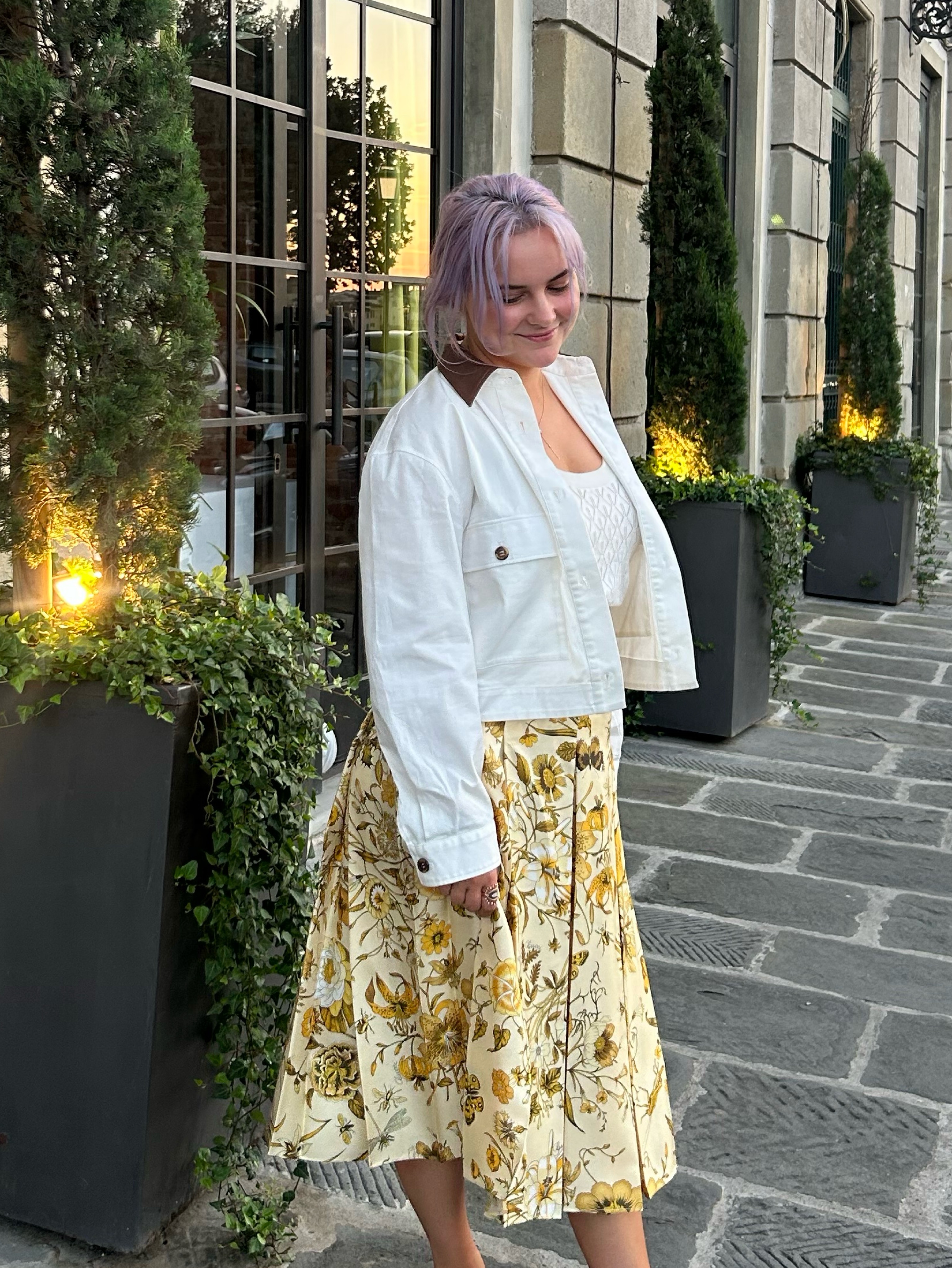 Gucci silk floral yellow skirt by Gucci - Pickle
