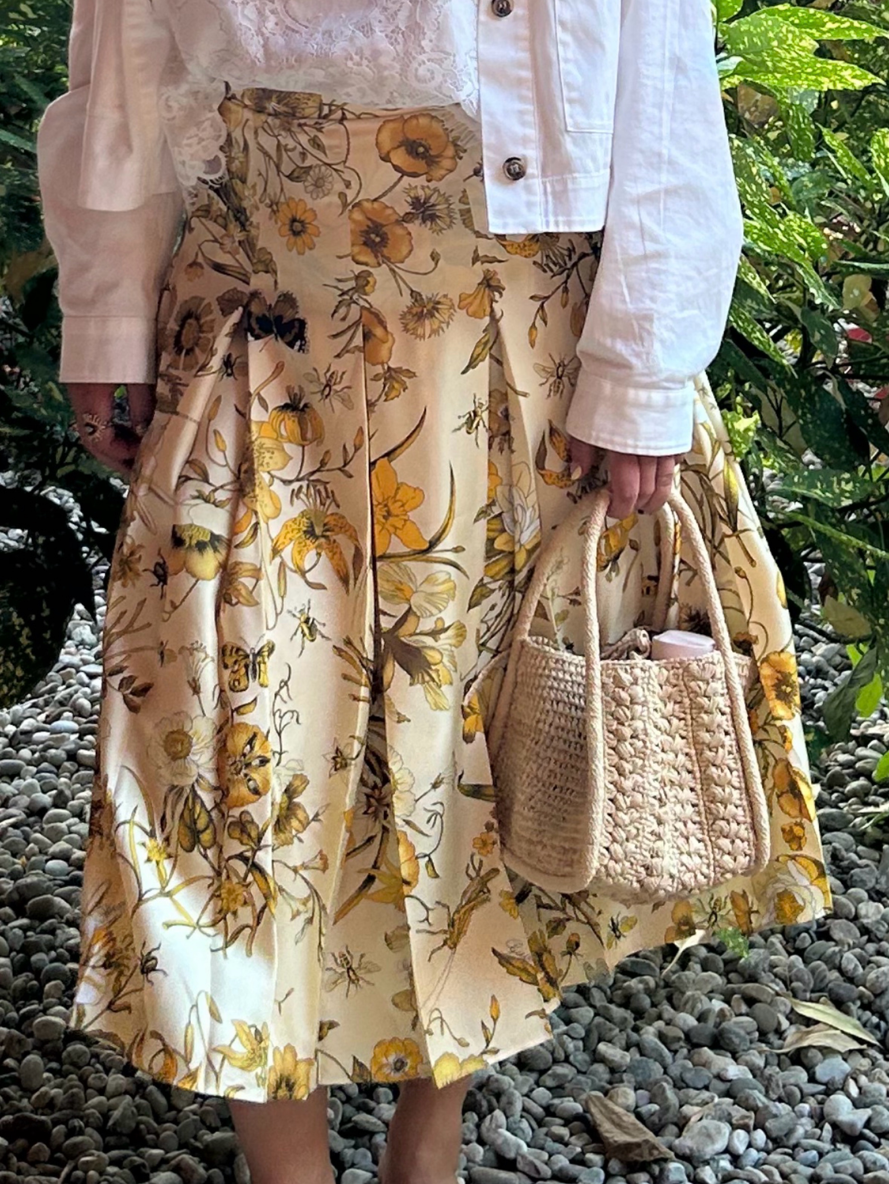 Gucci silk floral yellow skirt by Gucci - Pickle