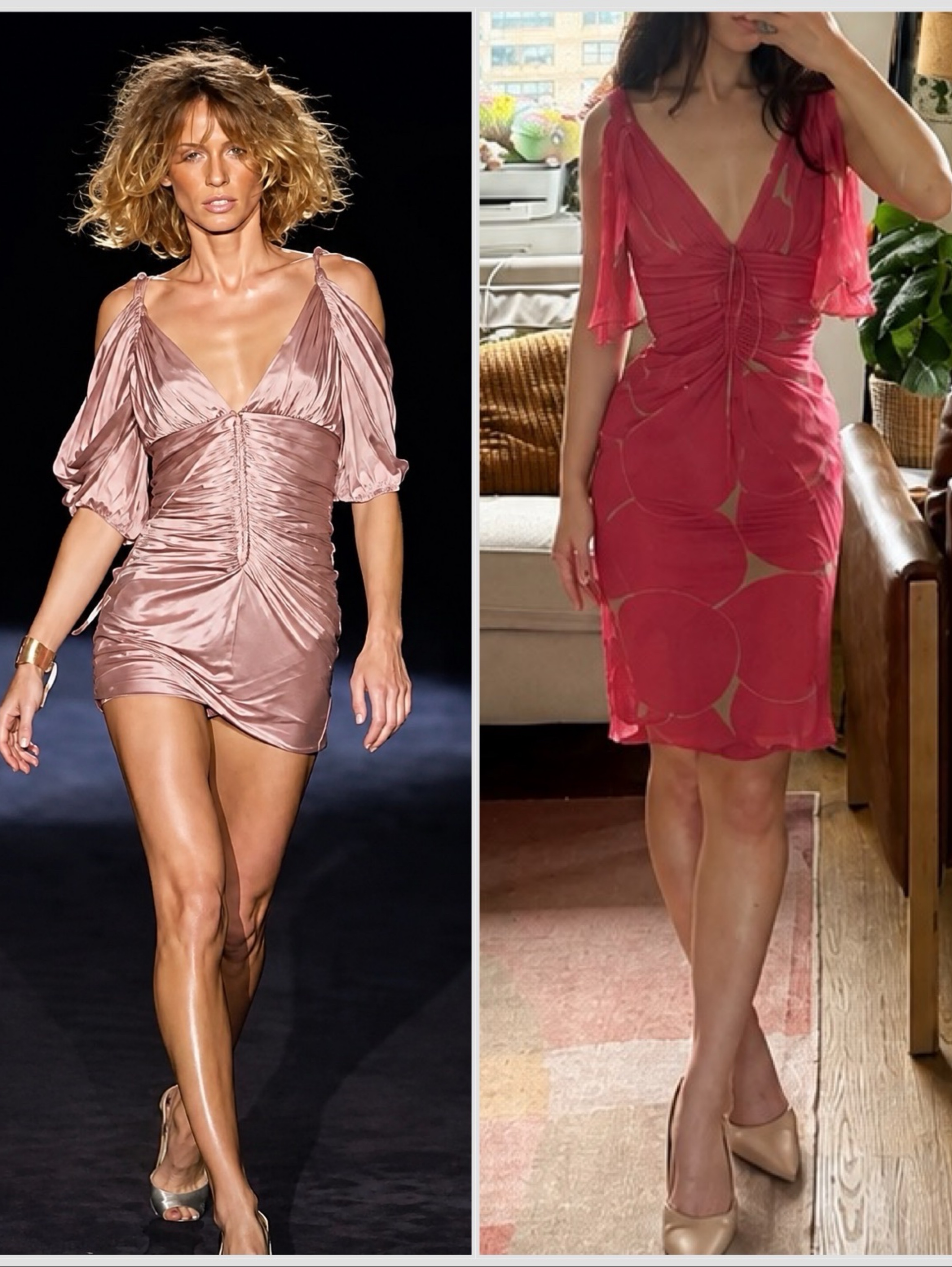 Tom Ford SS 2003 Gucci Coral Midi Dress