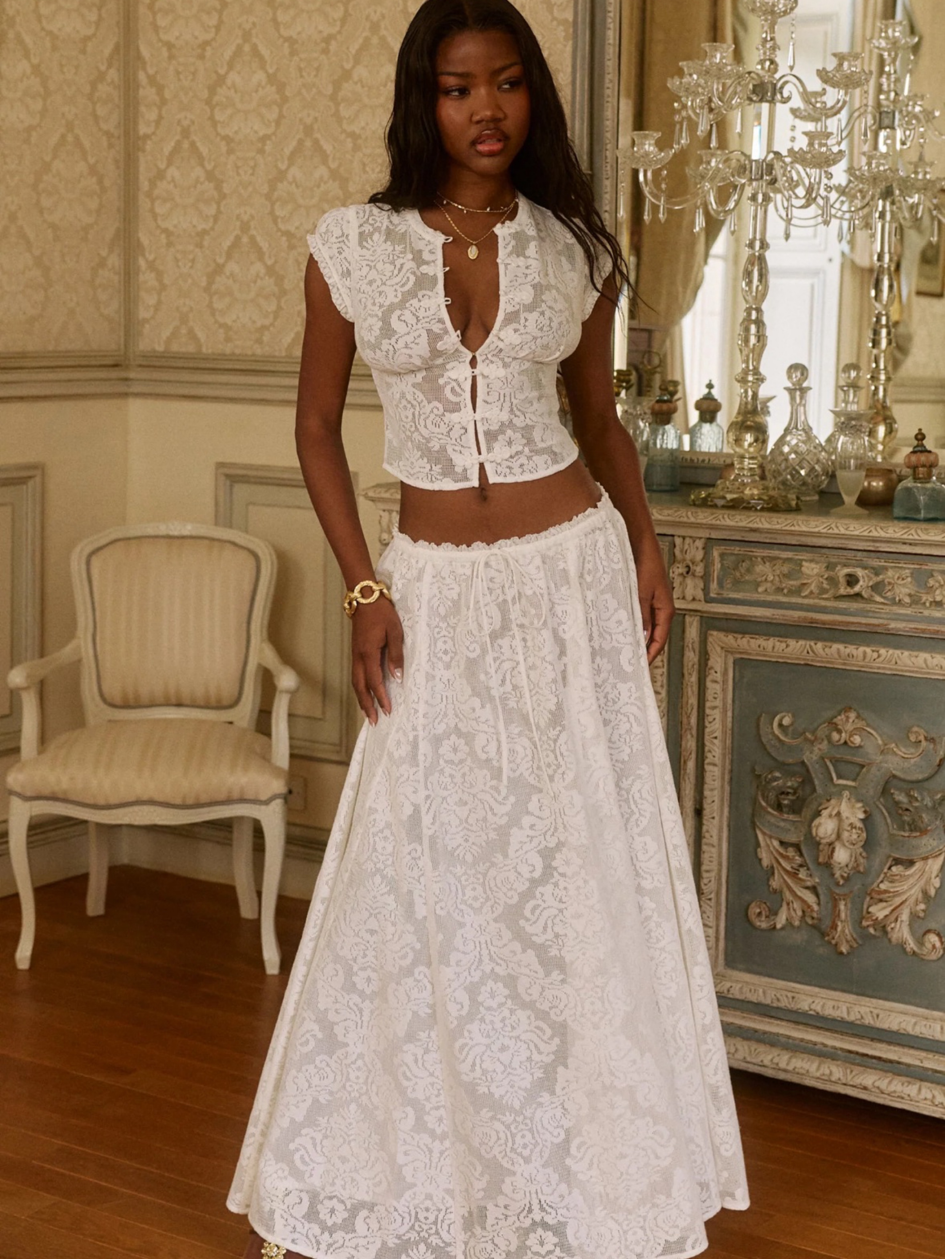 Bydee White Lace Olympia Top- Lumière by Bydee - Pickle