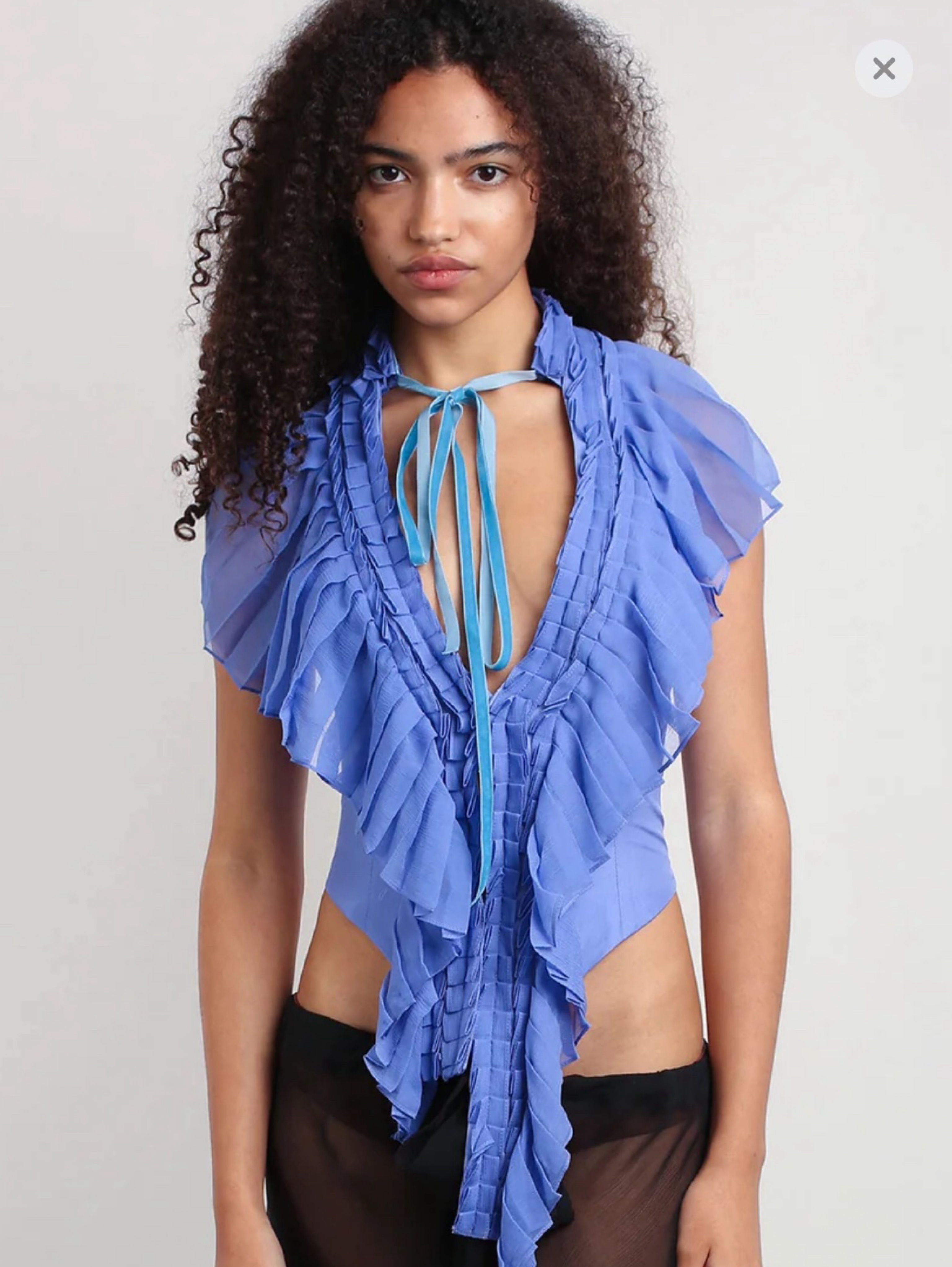 Dana Foley Pleated Vest- Periwinkle
