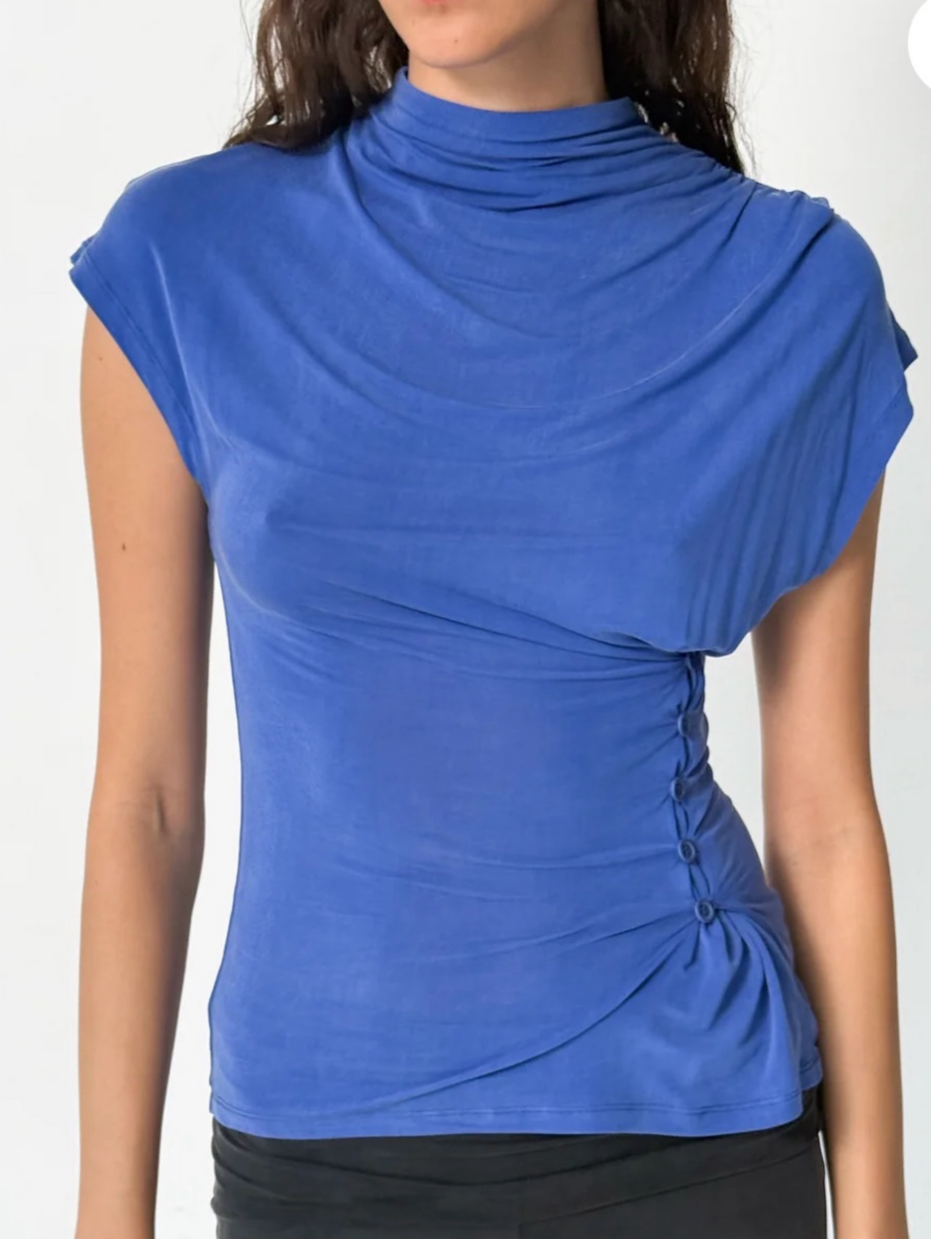 Peachy Den Kylie Button Top- Lapis