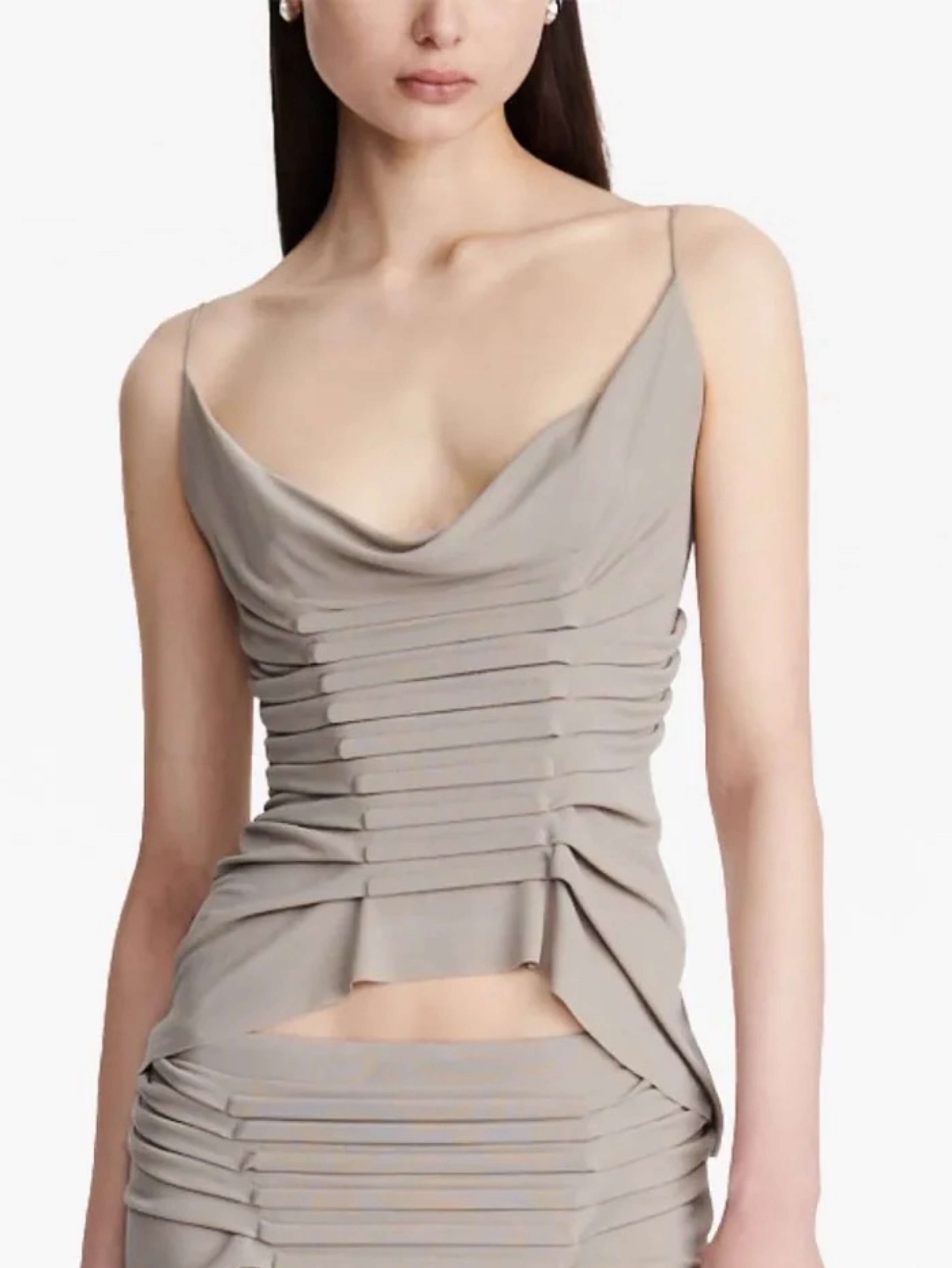 Dion Lee Ventral Boned Cowl Neck Tank