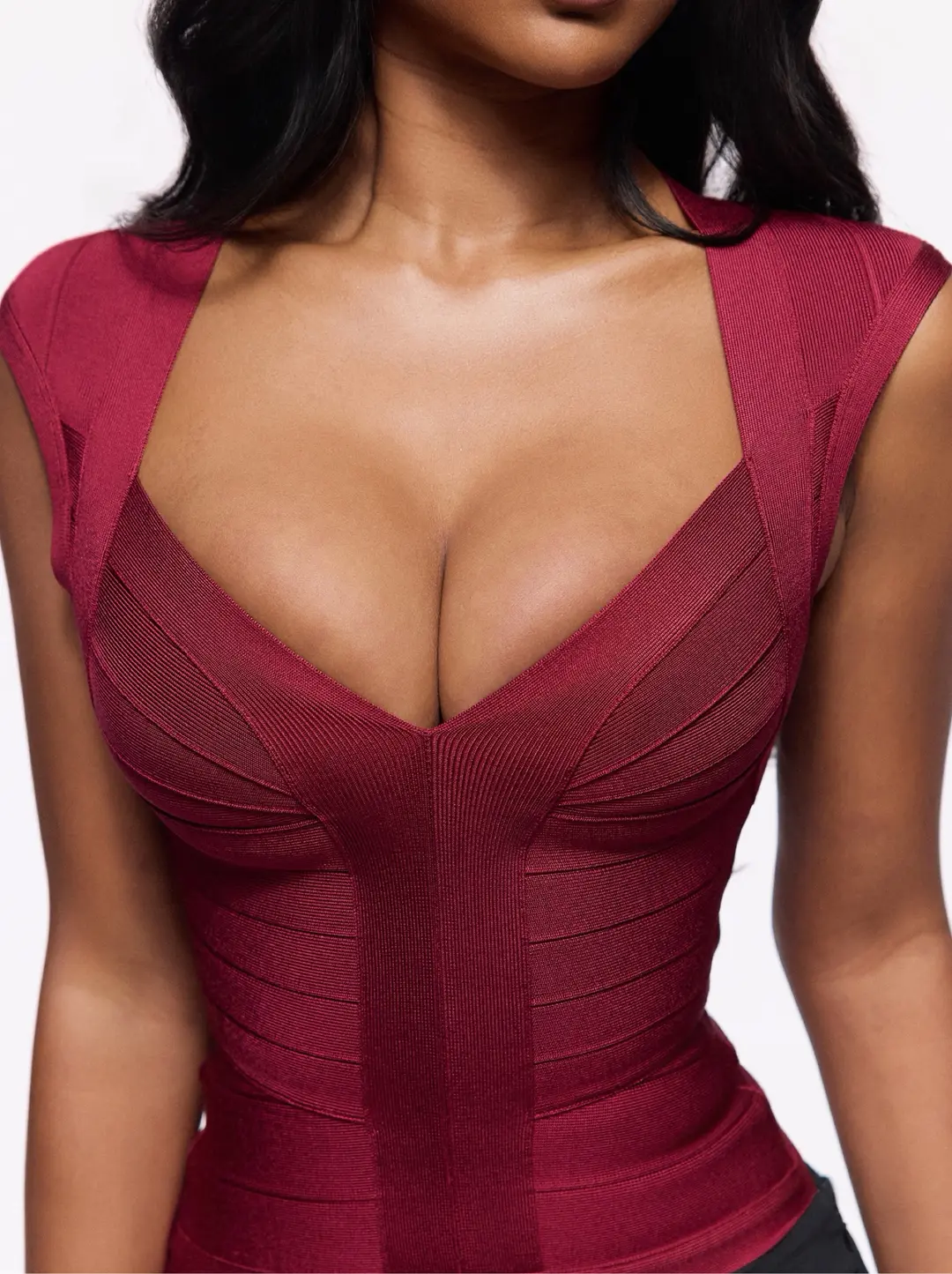 Red House of CB Icon Wine Bandage Top, photo 3 of 4
