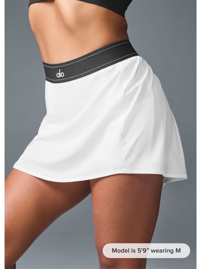 ALO Match Point Tennis Skirt/Skort — White XS by Alo Yoga | Pickle
