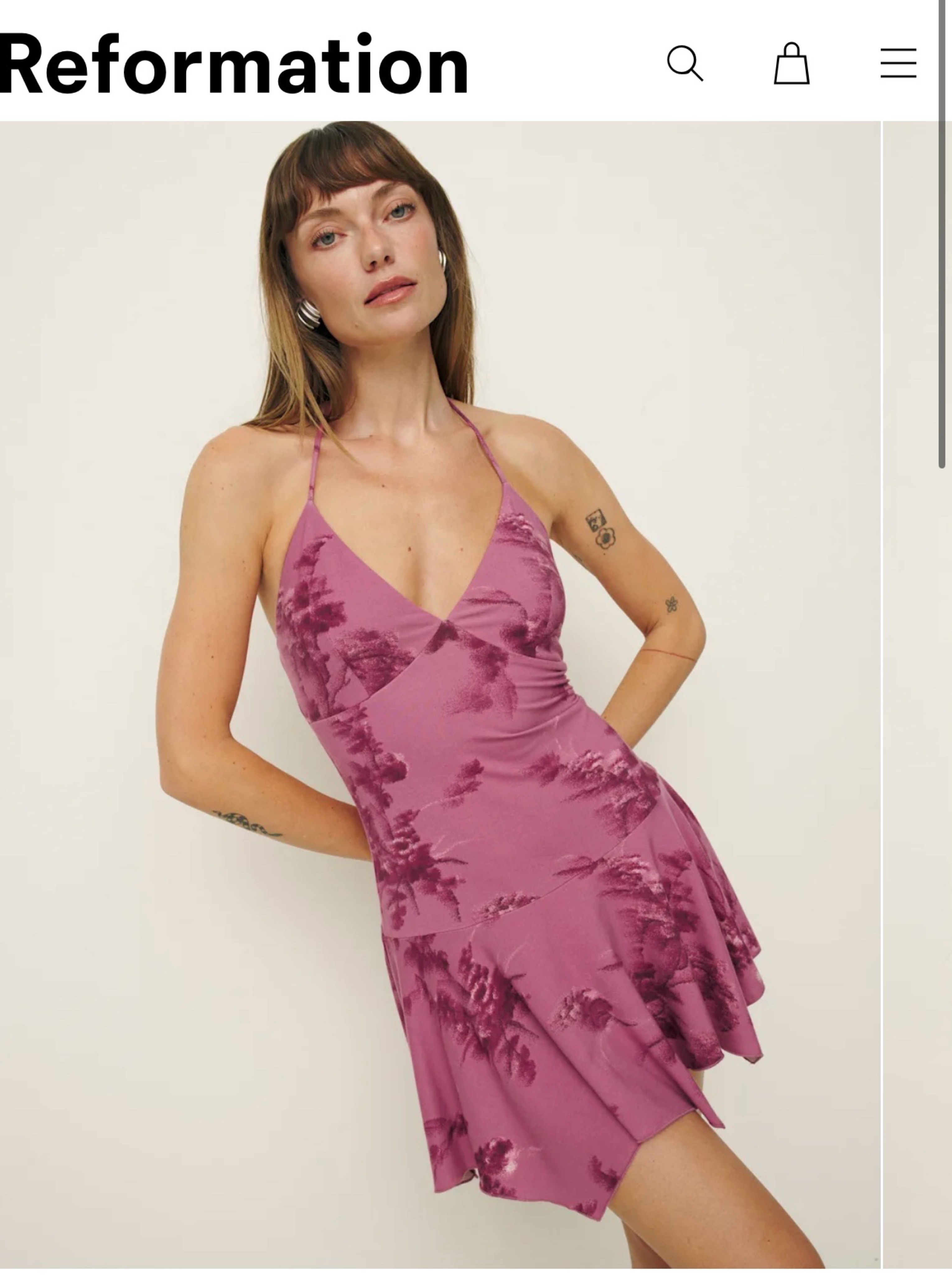 reformation wrap mini dress REFORMATION NWT Alaine 100% Silk Satin Wrap Mini Dress in Black Size 14