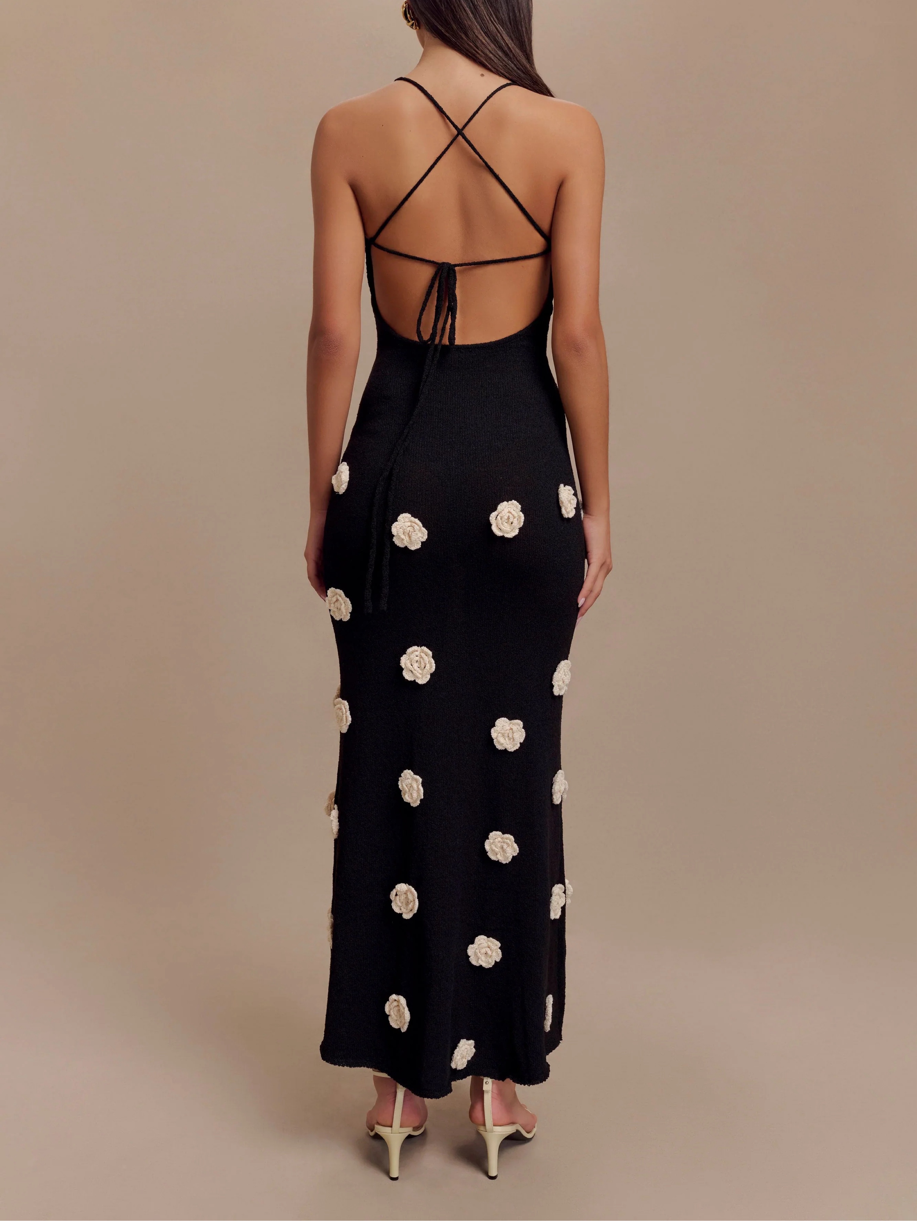 black and white floral knit dress Black And White Floral Knit Sweater Dress