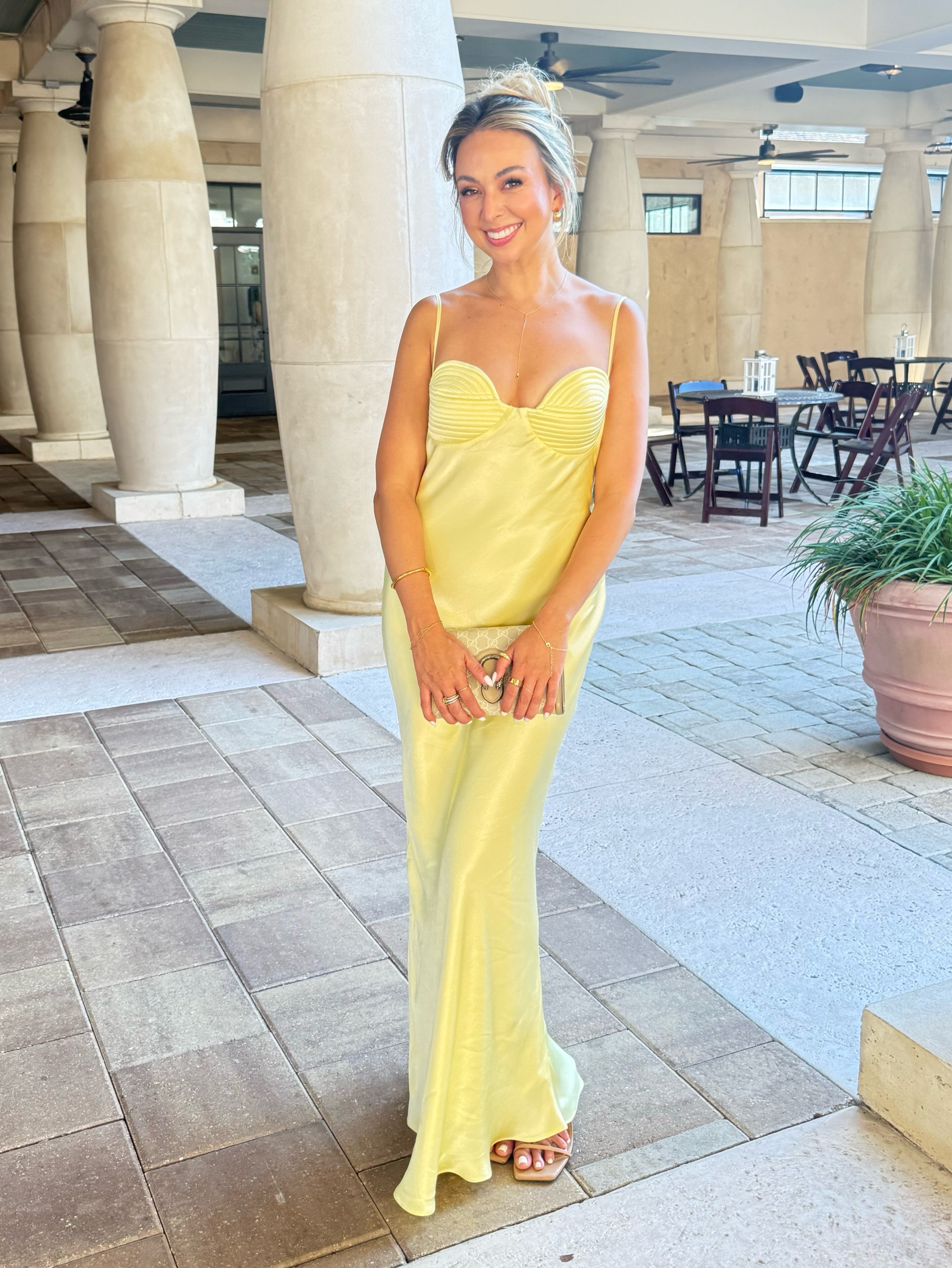 satin lemon dress Devin Satin Maxi Dress In Lemon Yellow