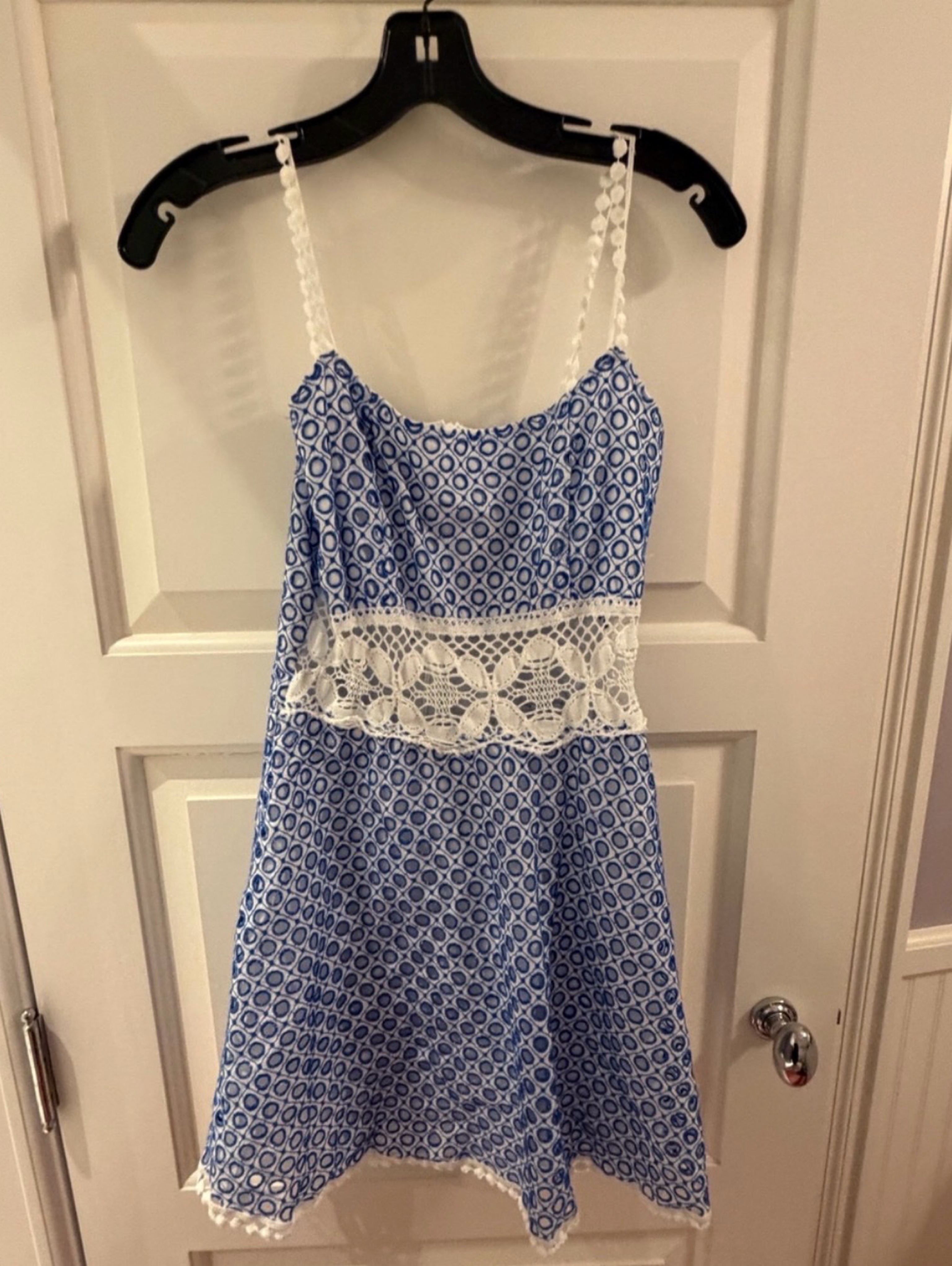 blue geometric dress Blue Geometric Print Jacquard Shirt Dress