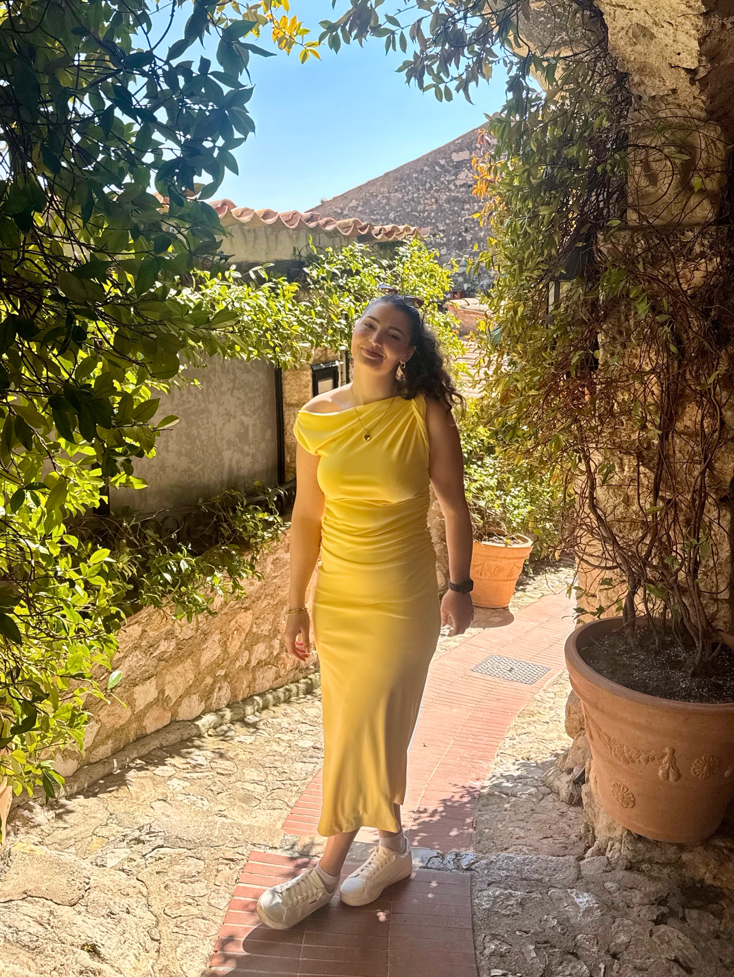 Butter Yellow One Shoulder Dress