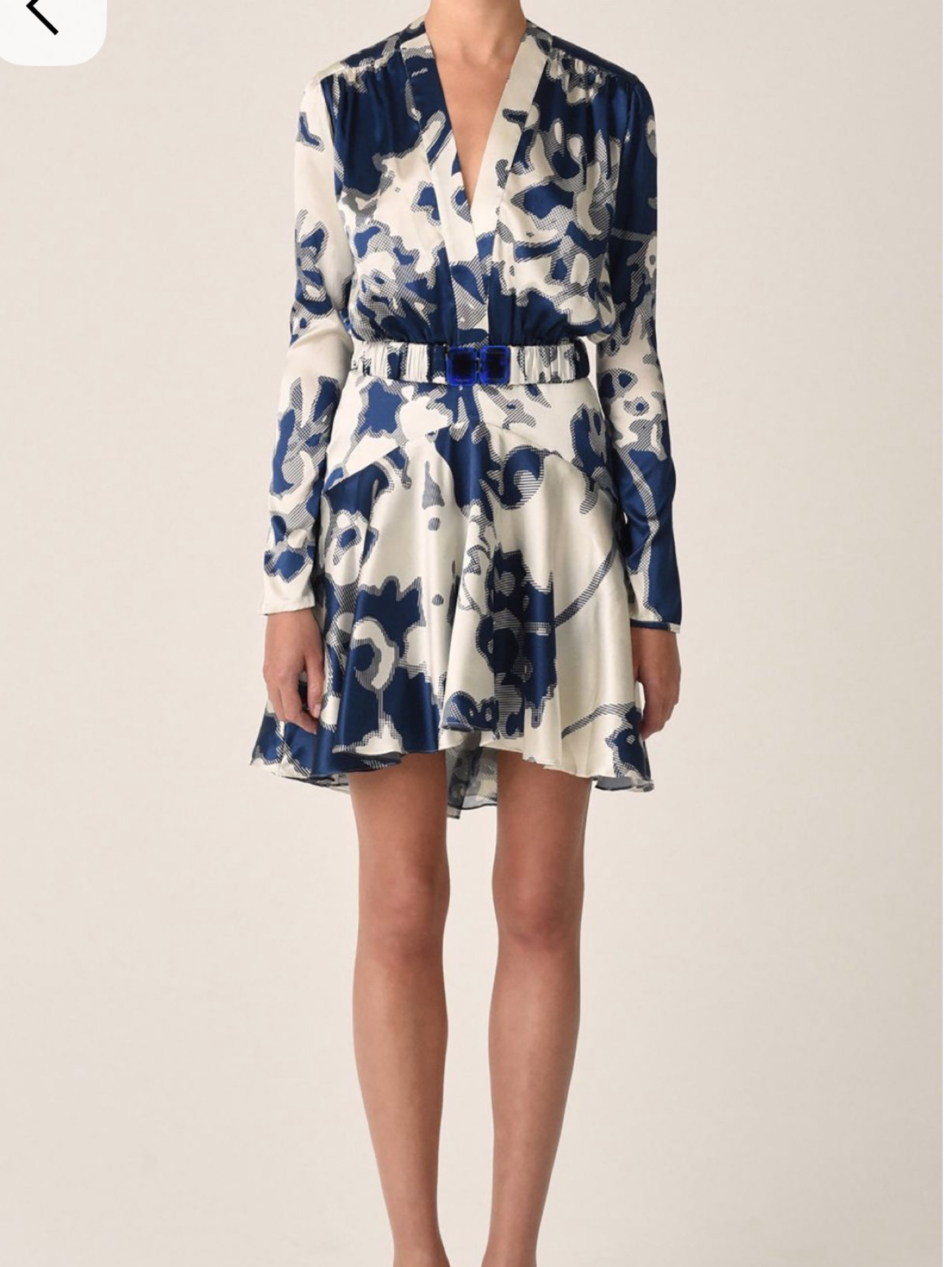 Silk blue and white dress