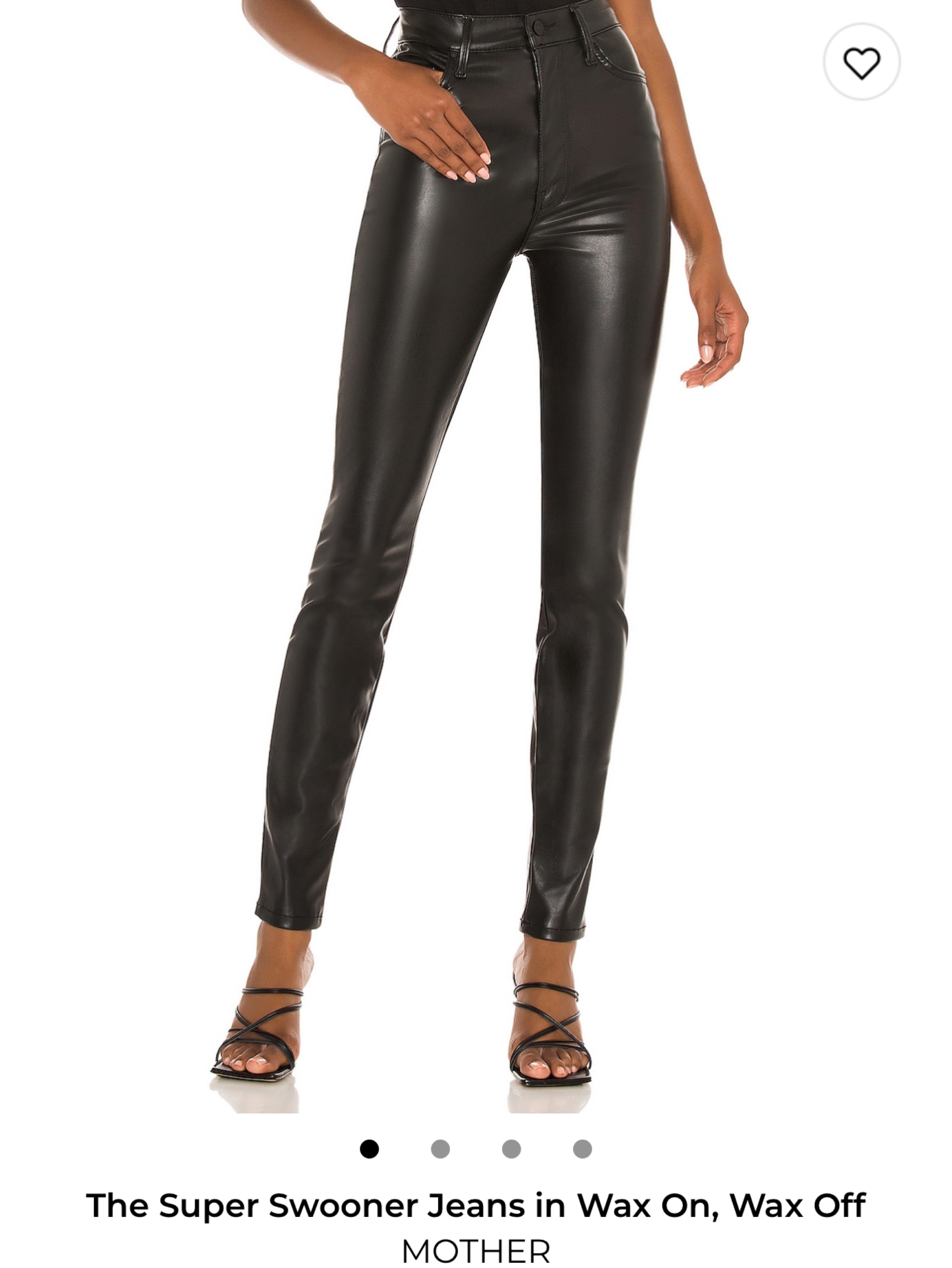 Mother Black Wax Coated Skinny Jeans by Mother | Pickle